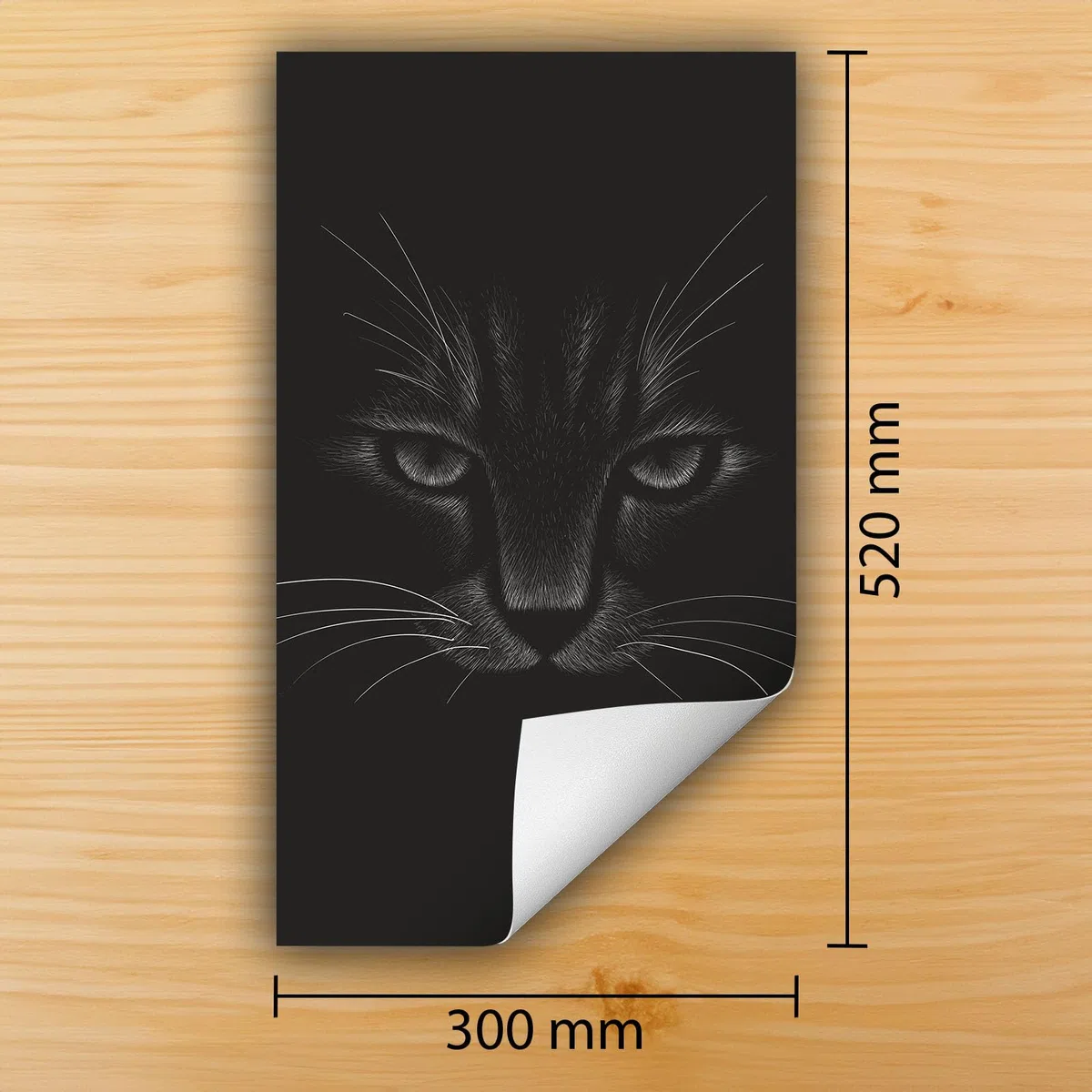 Copertura Tappetino Piano Induzione 30x52 cm Cucina Coprifornelli Protezione per Piano Induzione - nero - gatto