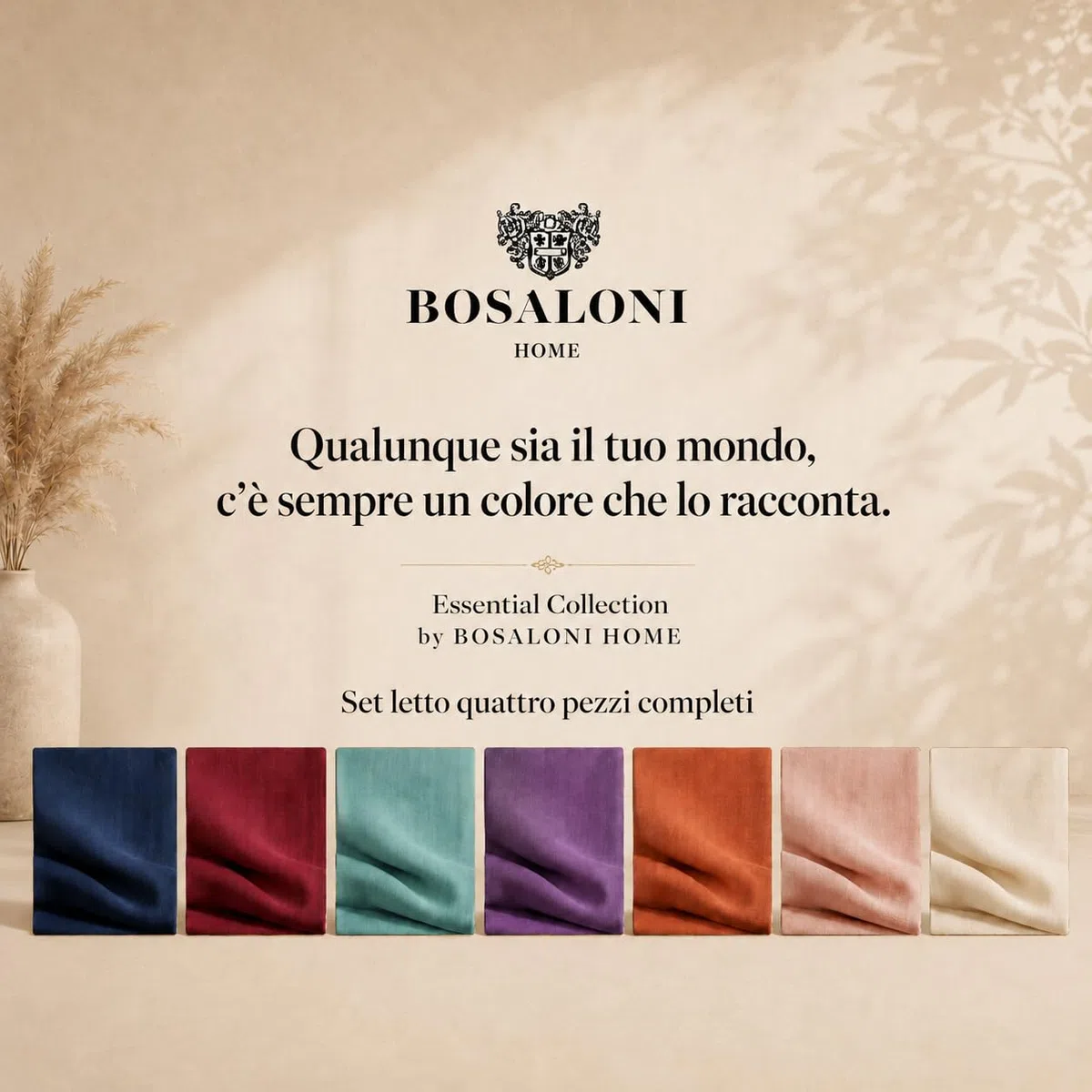 Completo Copripiumino Matrimoniale 220x230 cm BOSALONI HOME Essential Collection – Lenzuolo Sotto con Angoli 160x200+35 e 2 Federe 50x80 – Set Letto Elegante in Microfibra Morbida (Rosa Antico)