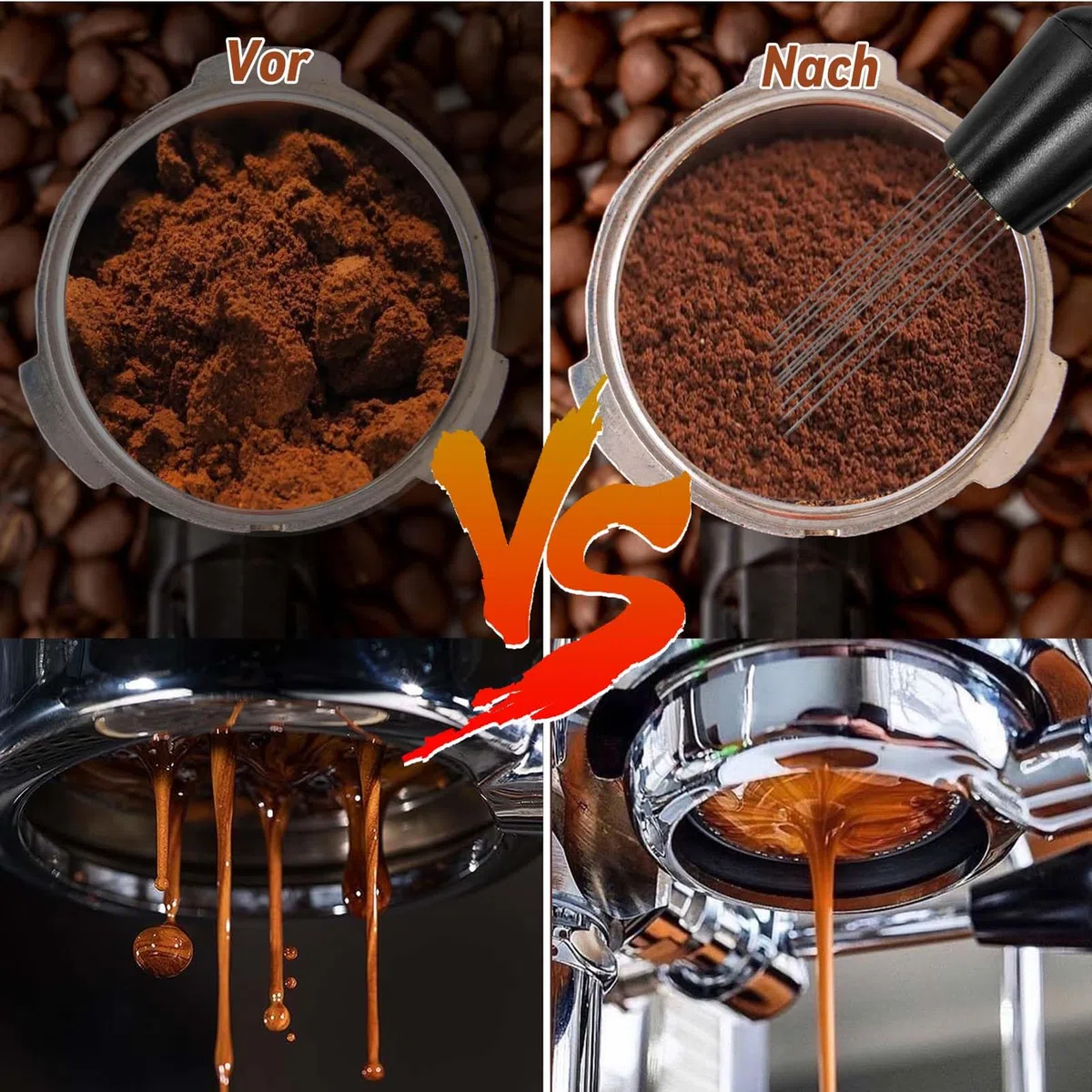 Set di 22 Tamper caffè Espresso, Accessori per Barista, distributore di caffè con 51 mm, per Espresso e Espresso, Frusta per caffè, Cucchiaio, brocca per schiumare, Penna e Stencil Decorativi