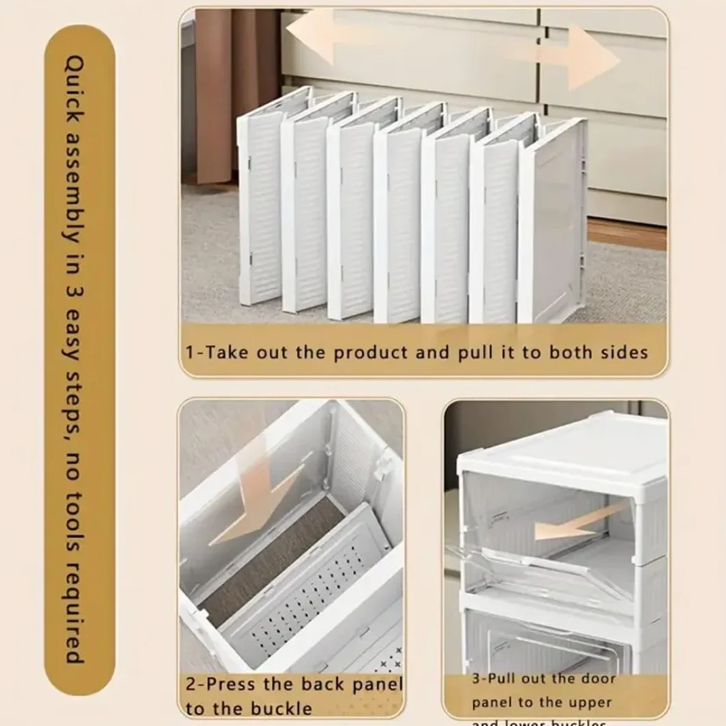 BDIT ACCESORI Scatole per scarpe - Organizer per scarpe in plastica, 6 scatole portaoggetti in plastica rigida trasparente, scarpiera impilabile con porta magnetica, organizer per scarpe armadio.