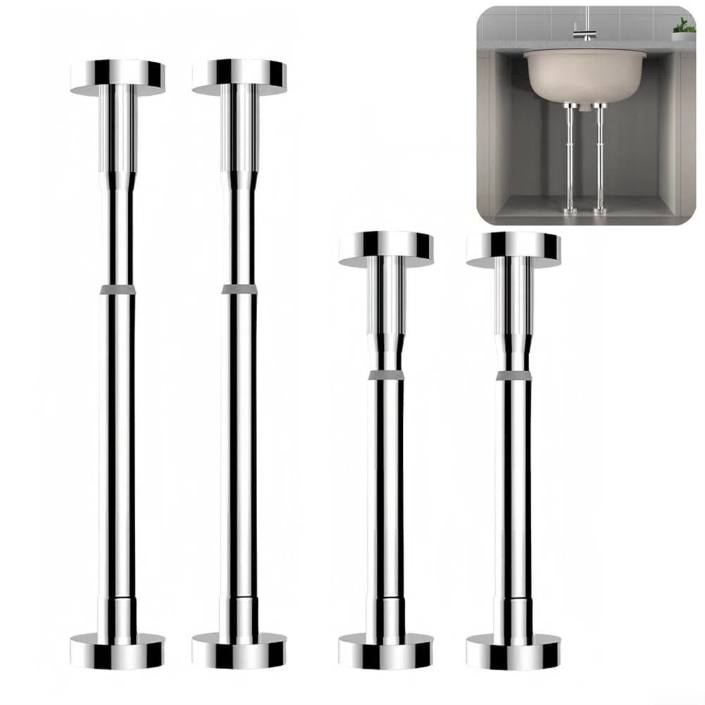 2 aste di supporto telescopiche, sistema di supporto regolabile, asta di supporto regolabile per armadietti, 30-50 cm/50-80 cm, staffa di sollevamento per armadietti e divani (50-80 cm bianco)
