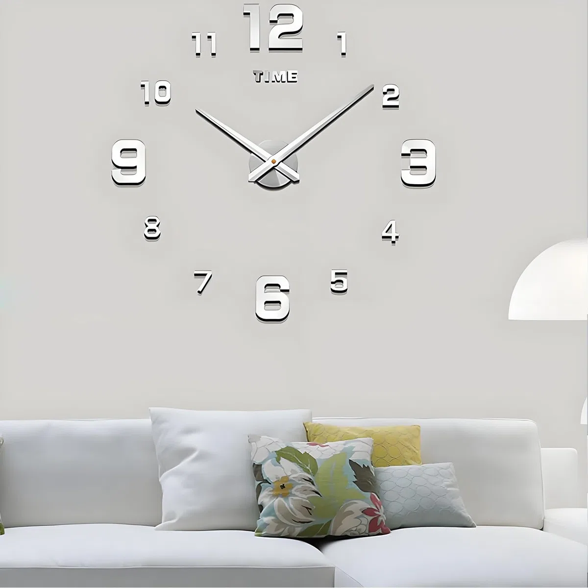 Coraltree Orologio da Parete Silenzioso Preciso Fai da Te, orologio da parete moderno, orologio da parete grande 3D Adesivo Home Office Decor Regalo (Dimensioni 60 cm – 120 cm autoadattamento)
