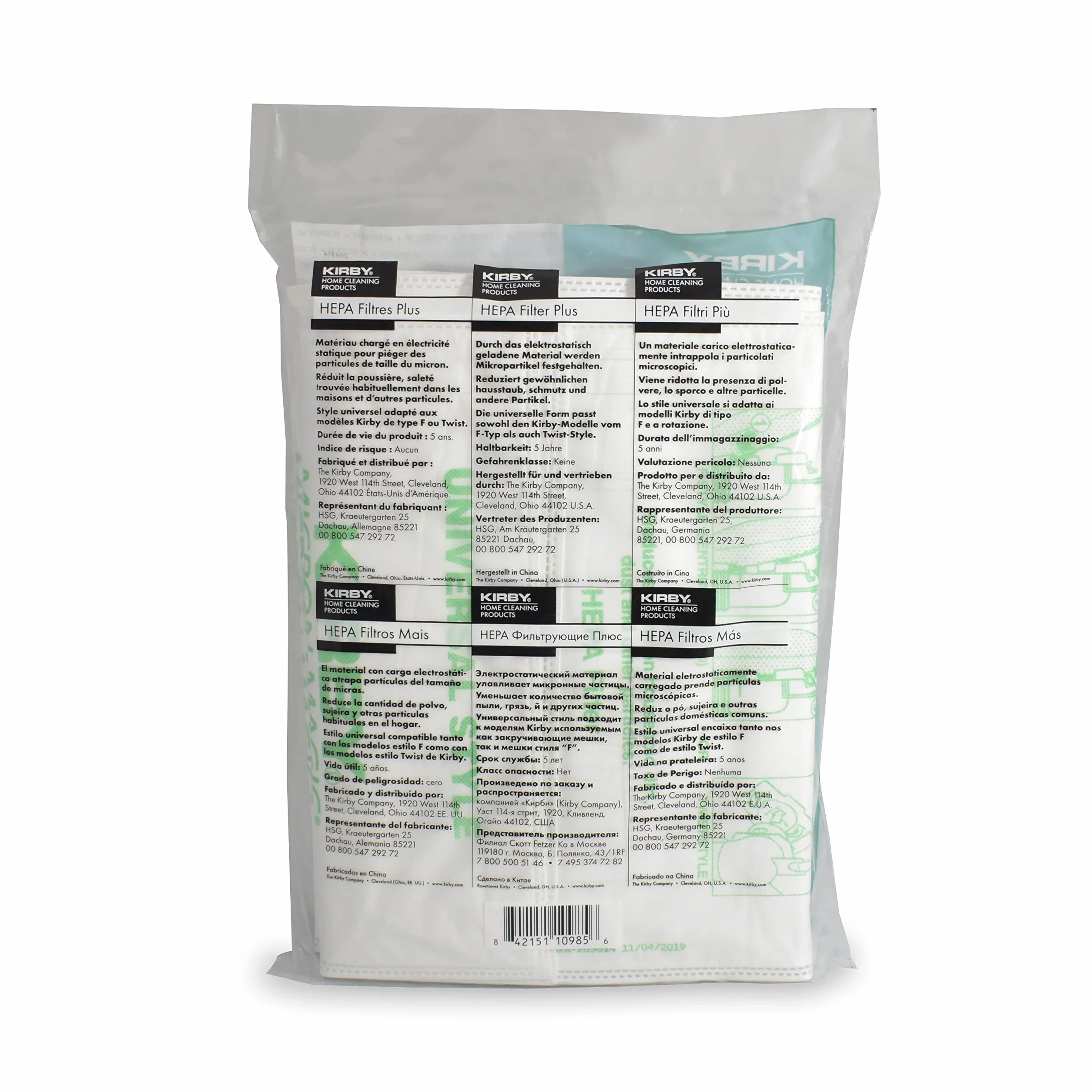 Kirby 204814 Micron Magic HEPA Filter Plus Sacchetti, Polipropilene, Bianco, 4 UK
