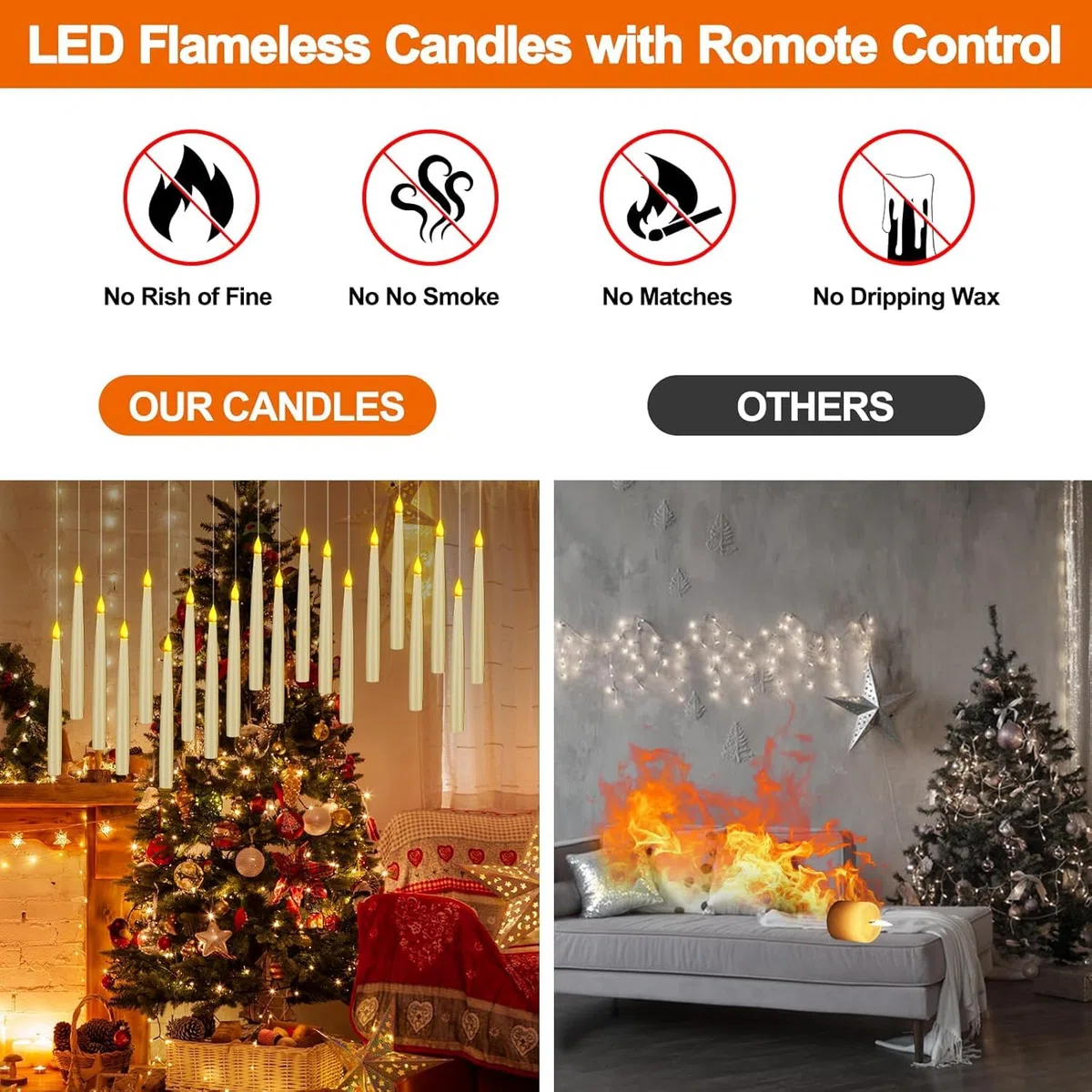 Floating Candles, 20 Pezzo 16.8 CM Candele Sospese con Telecomando Bacchetta, Candele Fluttuanti Har-ry Potter per Decorazioni di Halloween, Candele Led Halloween