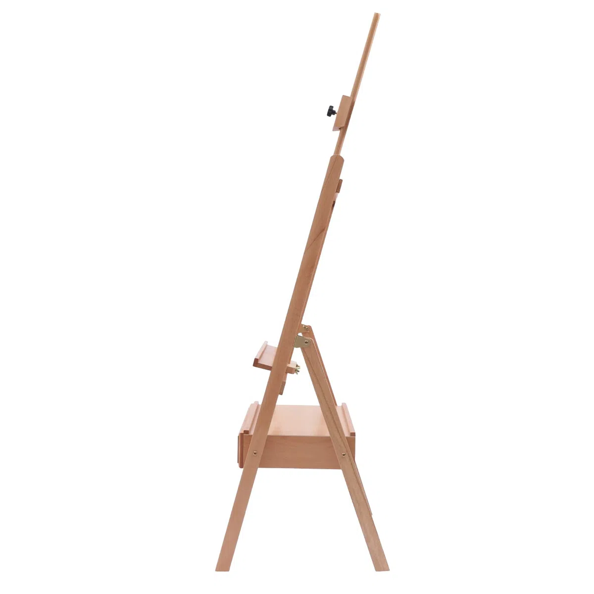 Cavalletto da Pittura Professionale ad H con Cassetto Portaoggetti, in Legno di Faggio Massello, Cavalletto per Dipingere Regolabile Altezza154-198cm, Max Leinwand 90cm, per Dipinti, Mostre