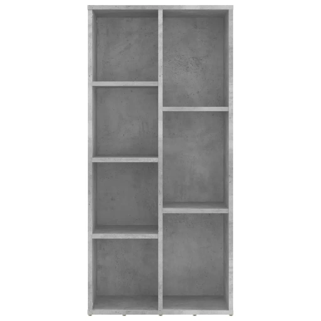 Scaffale decorativo per soggiorno, libreria, ufficio, libreria, grigio cemento, 50 x 25 x 106 cm, materiale in legno, per libri, soggiorno, studio, ufficio