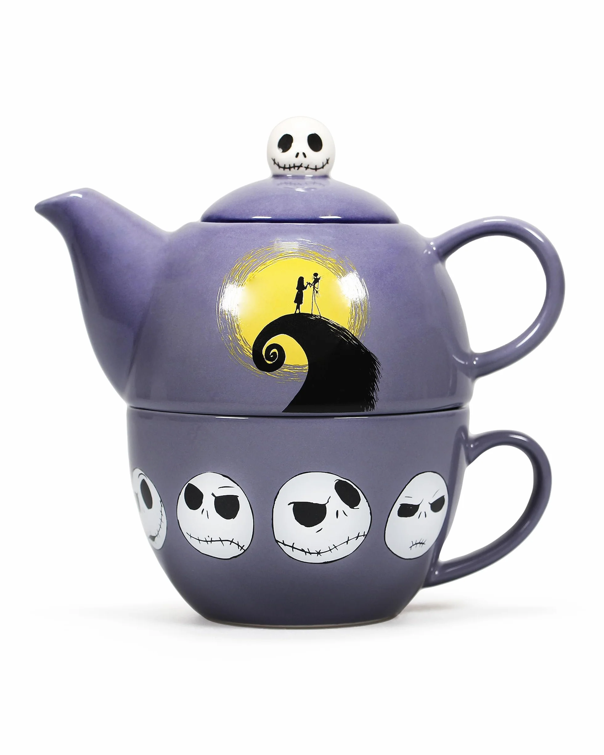 Half Moon Bay: Set Teiera e Tazza Disney The Nightmare Before Christmas | Teiera 3D personalizzata di The Nightmare Before Christmas con Tazzone incluso, Licenza ufficiale 100%, disney gadget