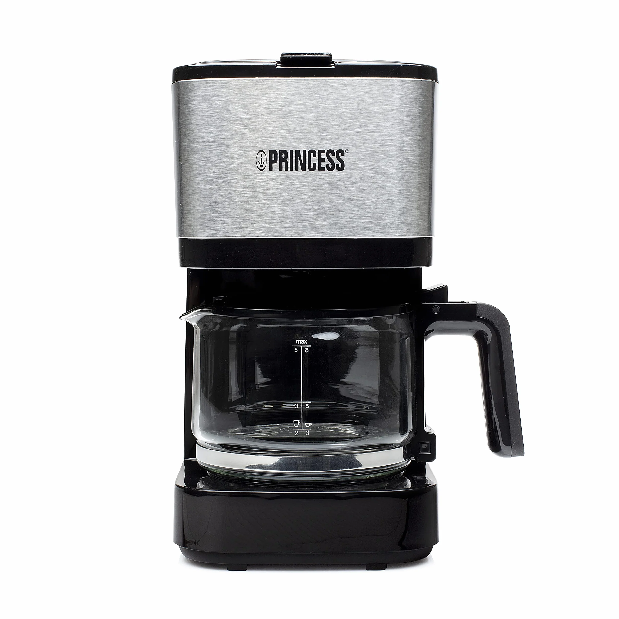 Princess - Macchina da caffè con filtro permanente e caraffa in vetro per 8 tazze