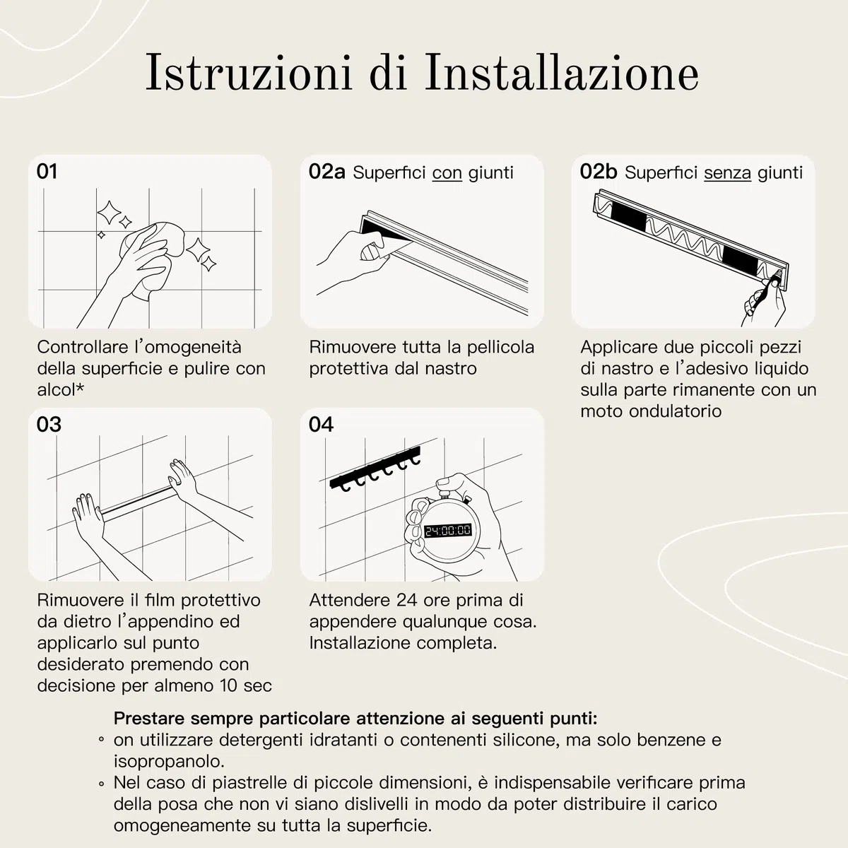 Design Amburgo Porta mestoli da cucina adesivo | Porta utensili da cucina senza forare | Barra portautensili cucina | 6 Ganci semoventi | Portamestoli cucina design moderno grigio argento 40 cm