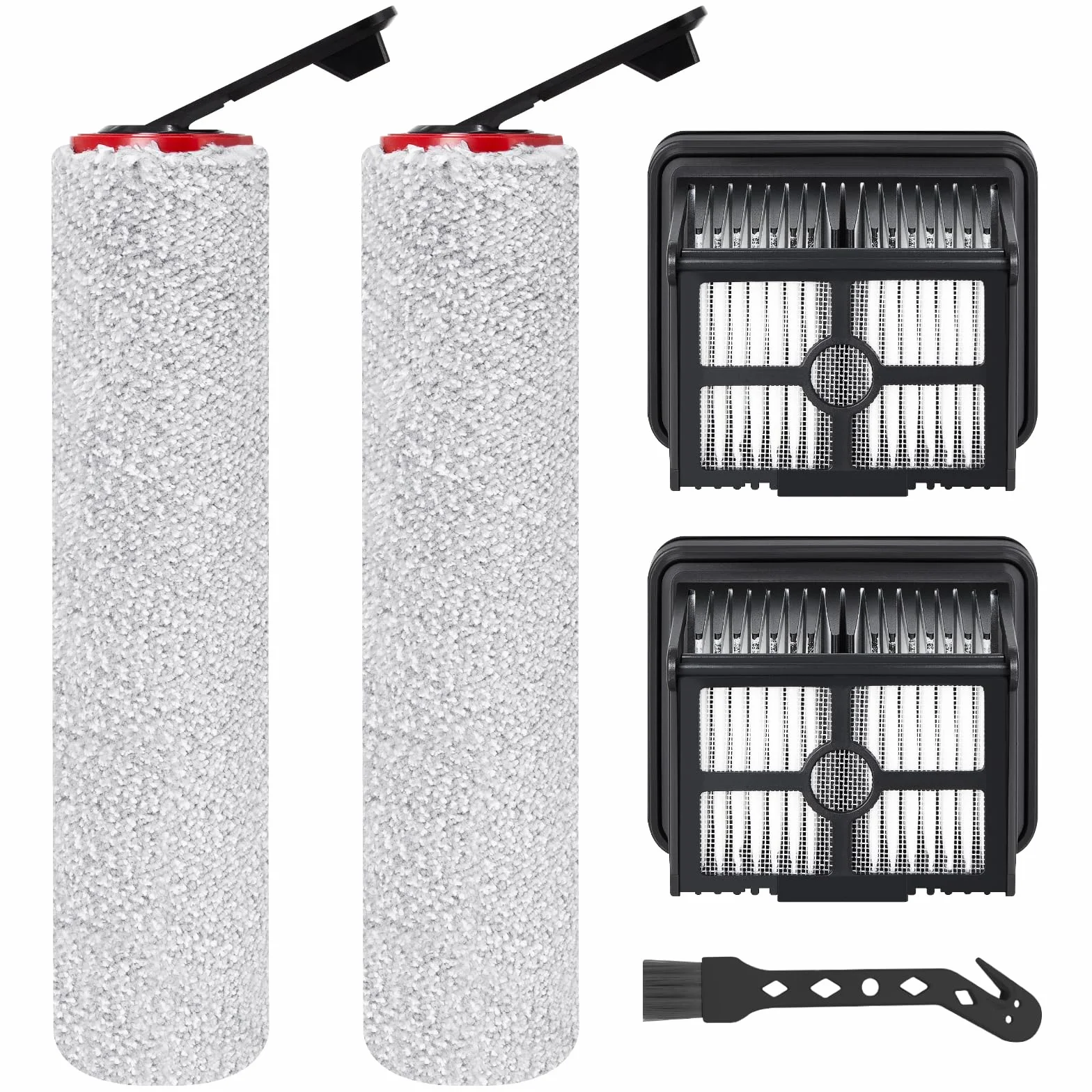 Spazzole a Rullo e Filtro HEPA Ricambi per DREAME H15 Pro/H15 Mix/H15 Pro FoamWash/H15S/H12 Pro FlexReach Aspirapolvere Lavapavimenti (2 Spazzole a Rullo + 2 Filtri HEPA + 1 Spazzola di Pulizia)