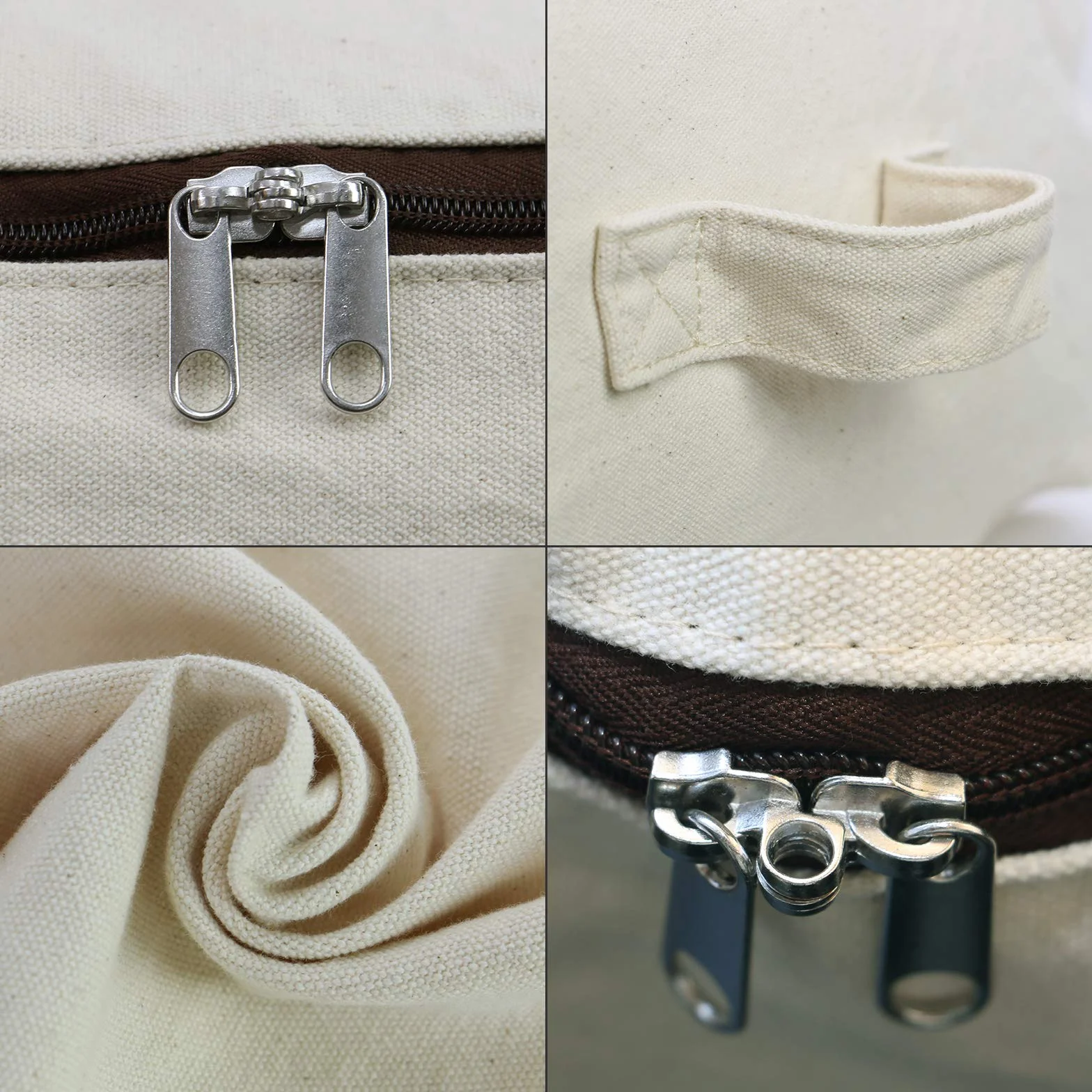 Borsa portaoggetti in tela di cotone traspirante morbida e resistente, 2 pezzi, organizer per armadio per biancheria da letto, trapunte, cuscini, coperte, vestiti, 65 * 47 * 22 cm, beige