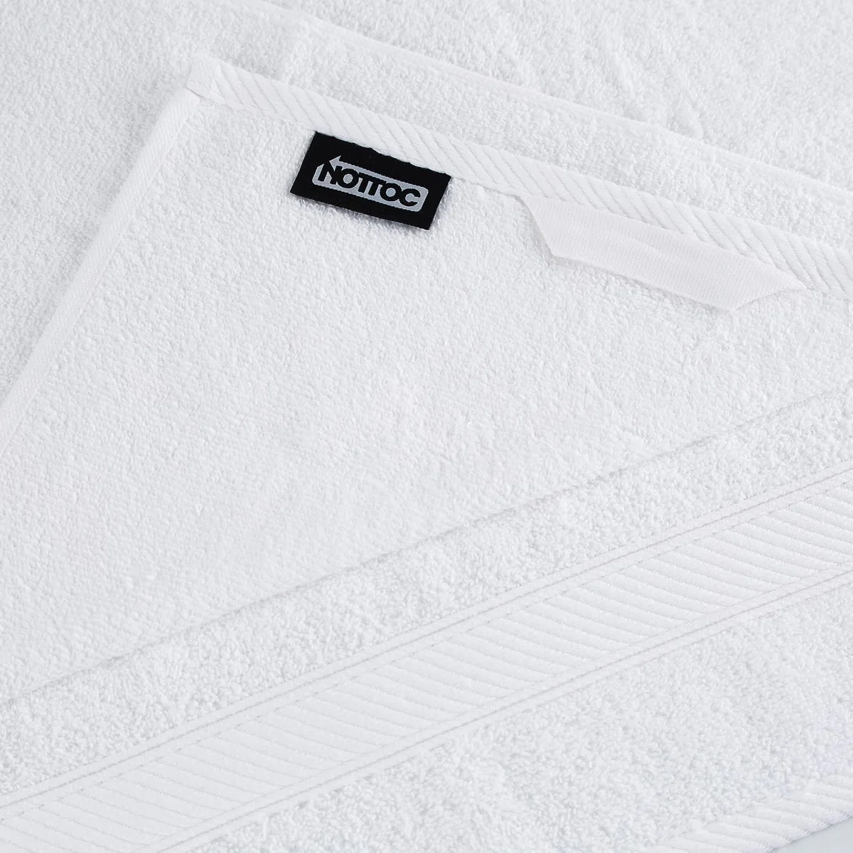 nottoc Set Asciugamani Bagno Bianchi, Hotel, 100% Cotone, 2 Telo Doccia 70x140cm + 4 Asciugamani 50x90cm + 2 Asciugamani Ospiti 30x50cm, Asciugamani Bagno Viso e Bidet, Morbidi, Assorbenti Bianco