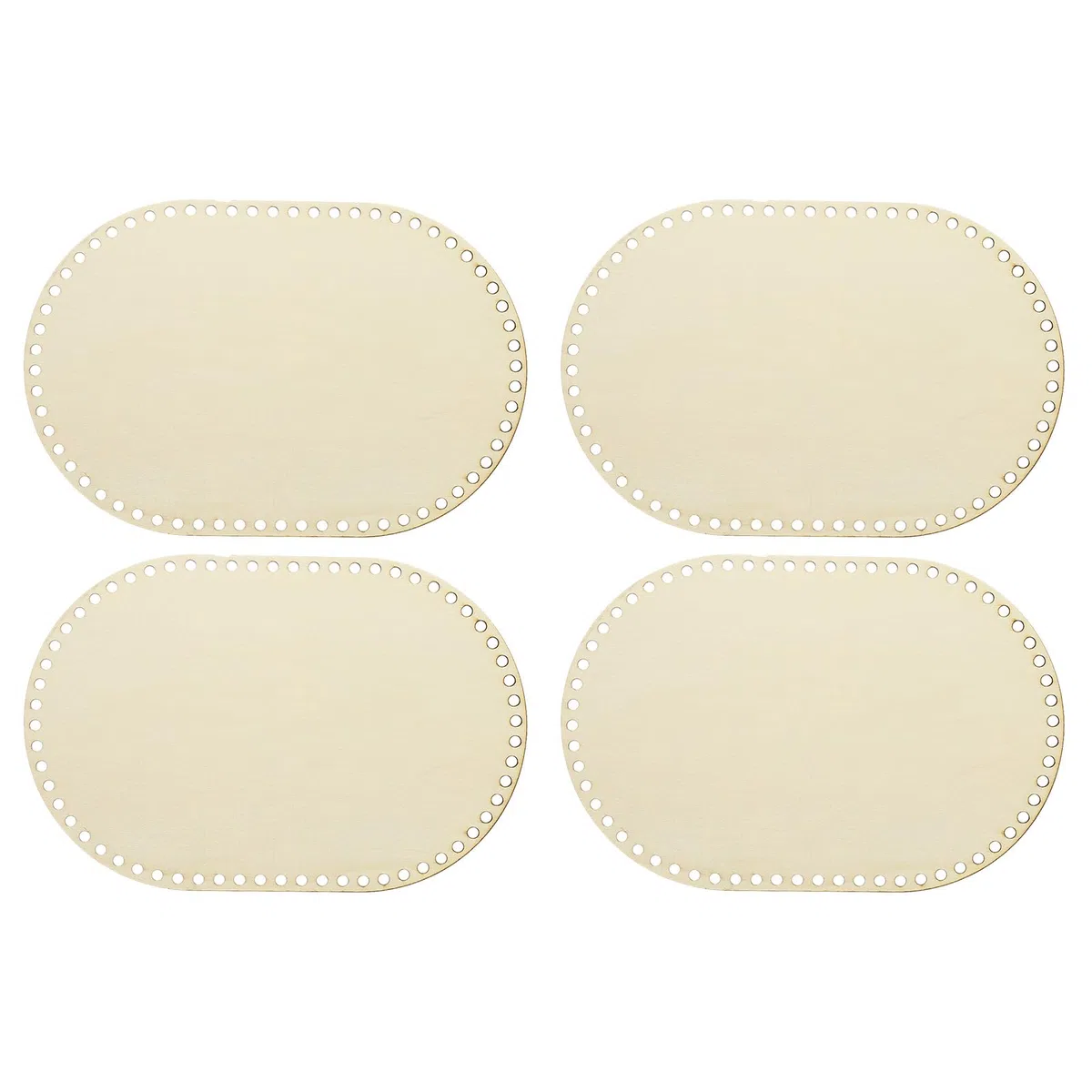 PATIKIL 30cm x 20cm Fondo del Cestino in Legno, 4pz Base Ovale in Legno per Cestino all'Uncinetto Vuota per Fai Da Te Artigianato Intreccio Cesti Creazione Forniture Decorazione Casa