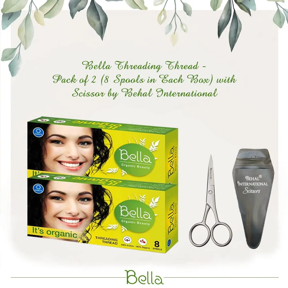 Bella - Filo da filettatura, confezione da 2 (8 bobine in ogni scatola) con forbici Behal International