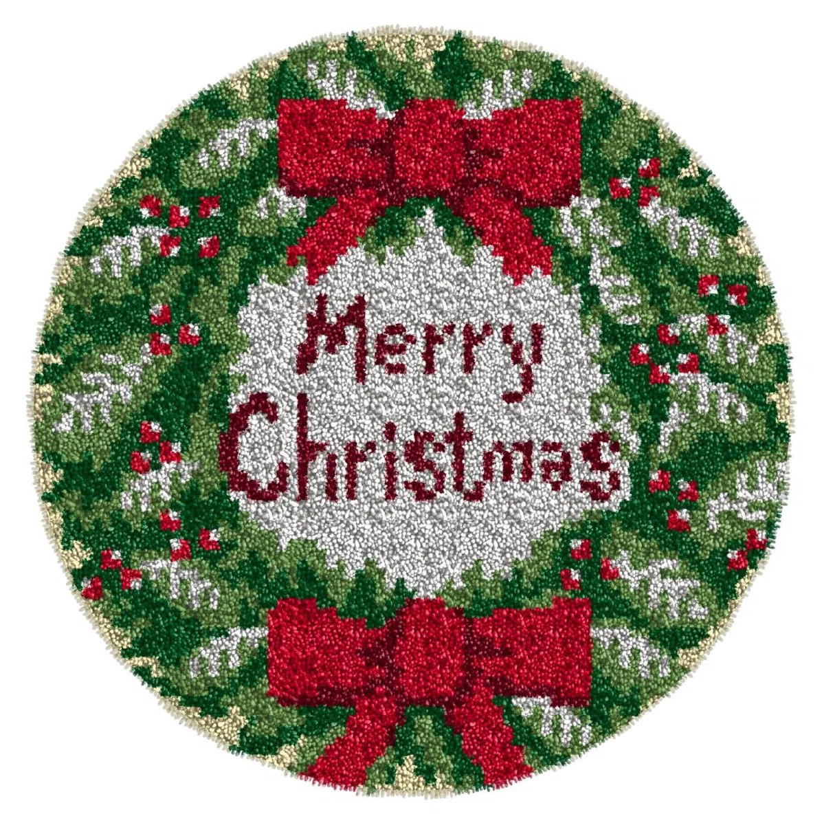 Tappeto Annodare Fai Da Te,Set di Tappeti da Ricamo Natale,Cuscini Decorativi fai-da-te,Tappetino a gancio,Christmas Latch Hook Rug Kits 50x38cm
