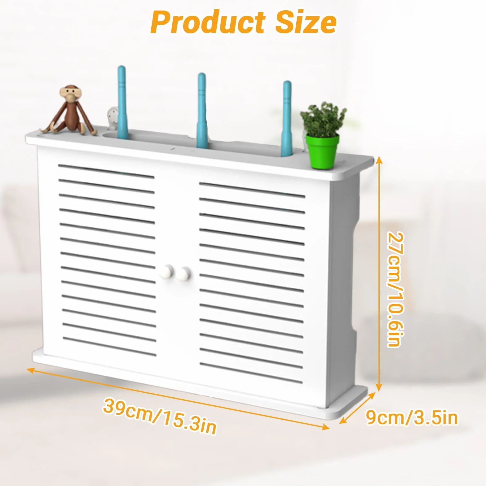 GAESHOW Scatola Portaoggetti per Router WiFi, Scatola Router Wifi Da Parete, Mensola router A Parete, Porta Modem, Organizer per Cavi per la Decorazione Della Casa