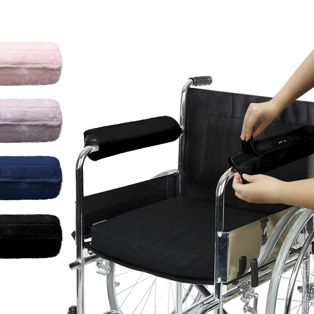 SPRING SEAON Copribraccioli per sedia a rotelle, confezione da 2 pezzi, morbidi cuscinetti in memory foam per braccioli di sedia a rotelle, assorbenti di umidità, lavabili, per sedia da ufficio e