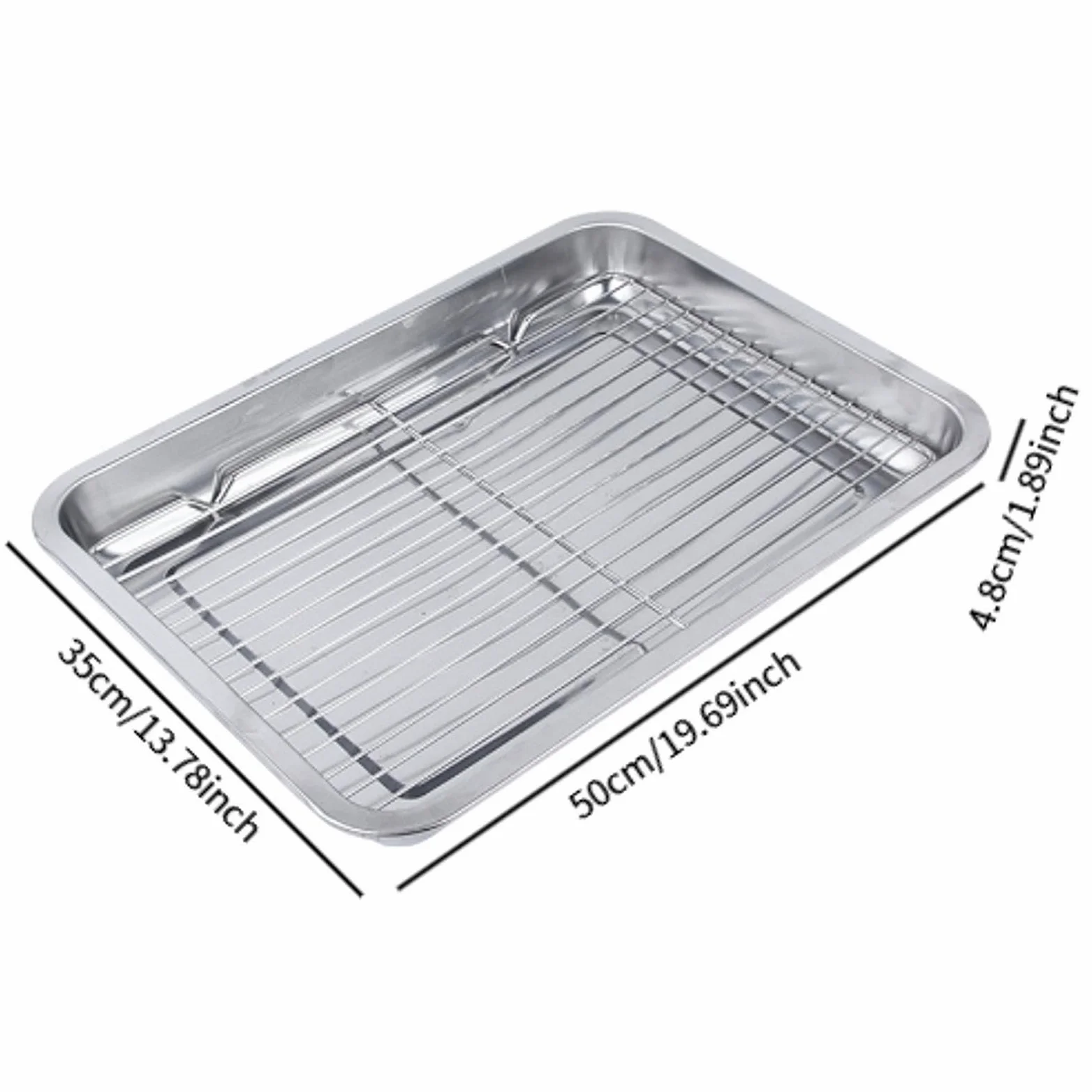 Teglia da forno con griglia di raffreddamento, teglia per biscotti per cucinare e grigliare, multicolore, 50 cm x 35 cm x 4,8 cm