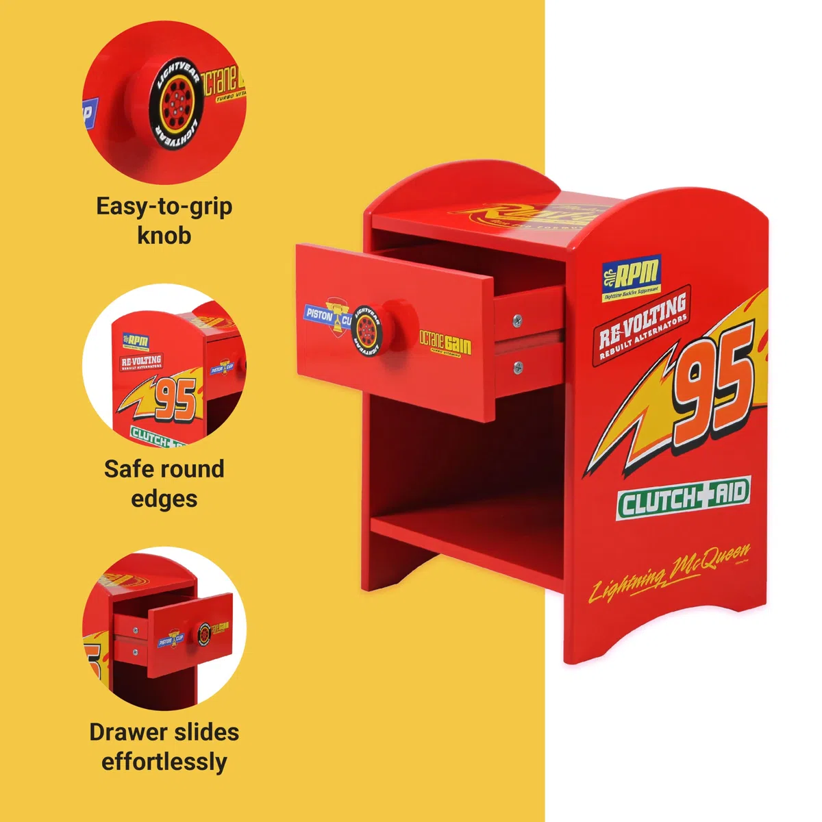 Comodino con cassetto Disney Cars