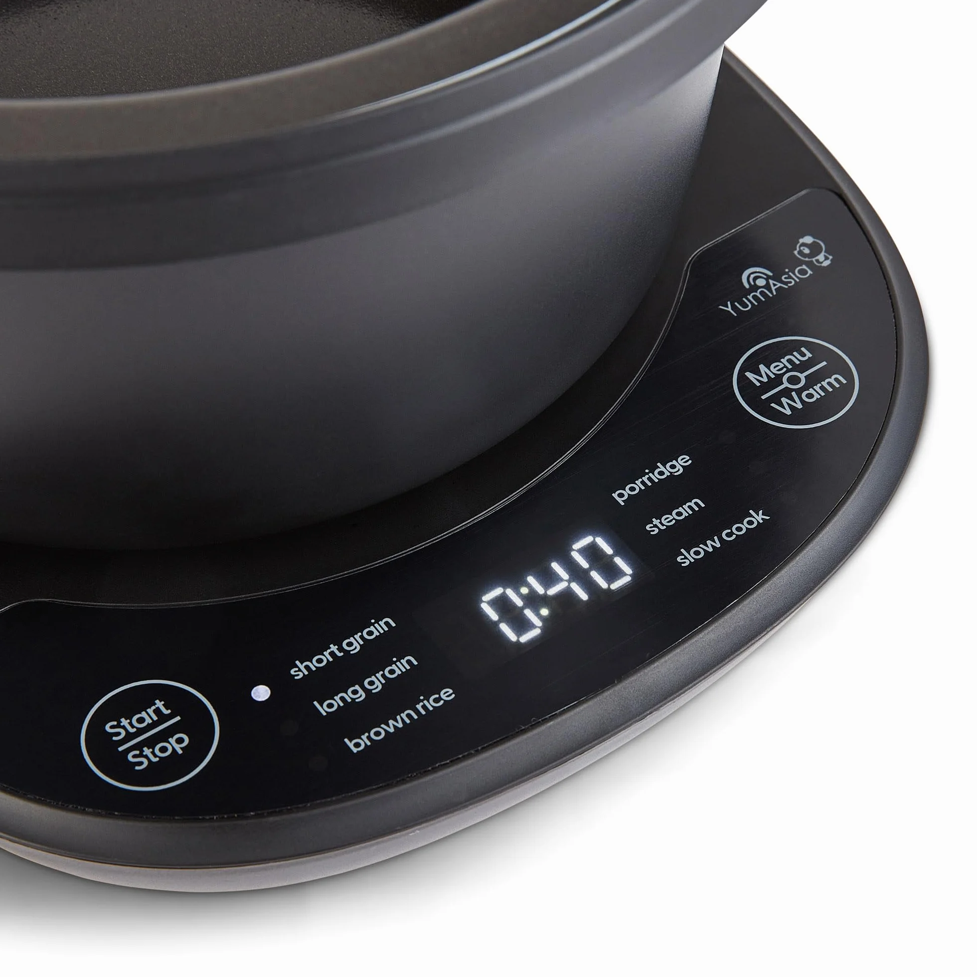 Yum Asia Kotori Mini cuociriso Donburi con logica fuzzy avanzata, ciotola in ceramica ninja (1 tazza, 0,18l), 3 funzioni di riso, 3 funzioni multicooker, indicatore LED, 220-240V (Antracite/nero)