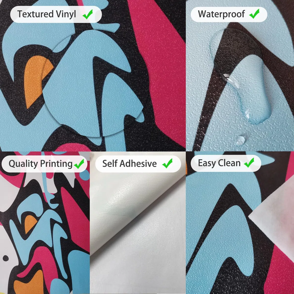 Alwayspon 56 x 163 cm Graffiti Art vinile adesivo frigo Wrap Peel and Stick Frigo Stickers Covers Skins, rimovibile Frigorifero Murale Decalcomania per cucina Home Decor