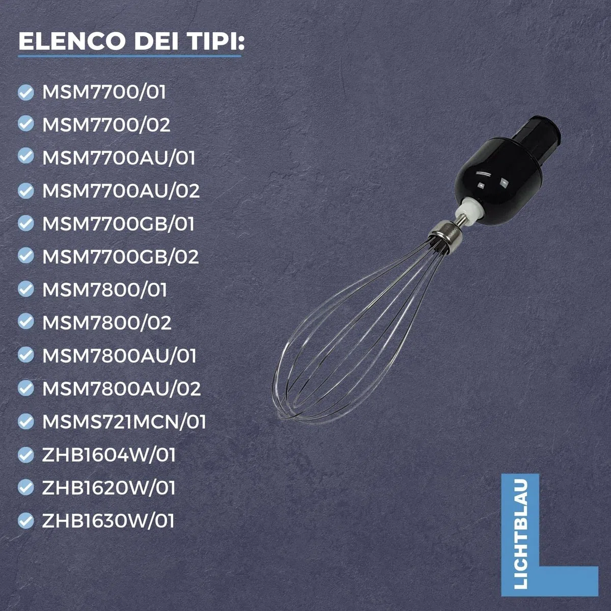Frusta con innesto per frullatore a immersione Bosch, ad esempio: MSM6, MSM7, MQ6