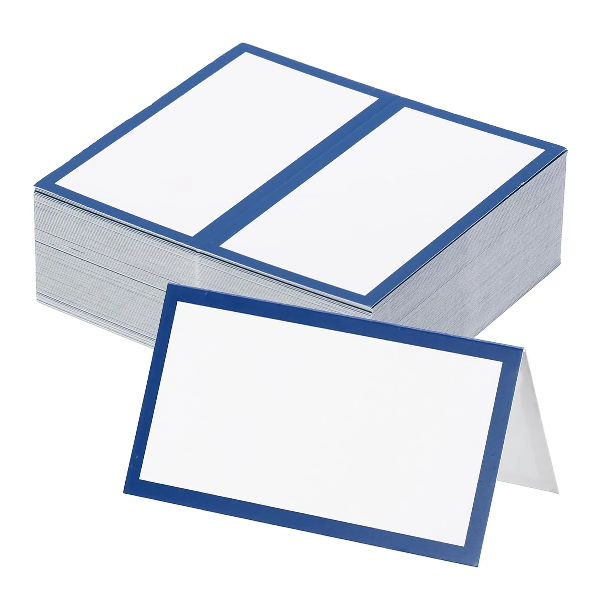 PATIKIL 100Pz Segnaposto da Tavolo, 8.9x10.2cm Cartellini Segnaposto Comunione Matrimonio Vuoti Eleganti per Nome per Allestimento Tavola Ricevimento di Nozze Buffet, Blu Scuro