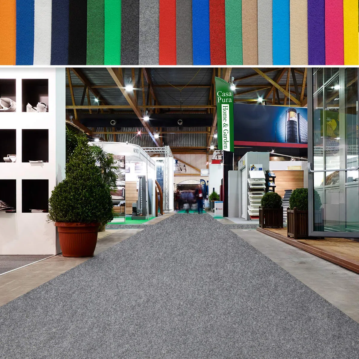 casa pura Tappeto per cerimonia grigio maculato, decorazione per matrimonio, tappeto per passaggio, eventi, compleanno, festa, moquette su misura, 21 colori | ignifugo, 1 m x 2 m