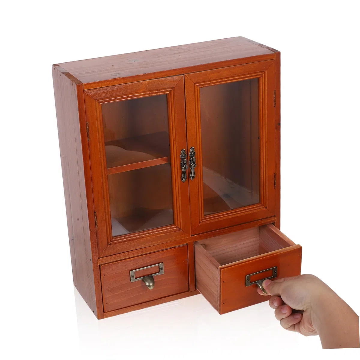 HEALLILY Mobiletto Portaoggetti in Legno da Parete Mobiletto Portaoggetti da Banco per Casa in Legno Contenitore Salvaspazio
