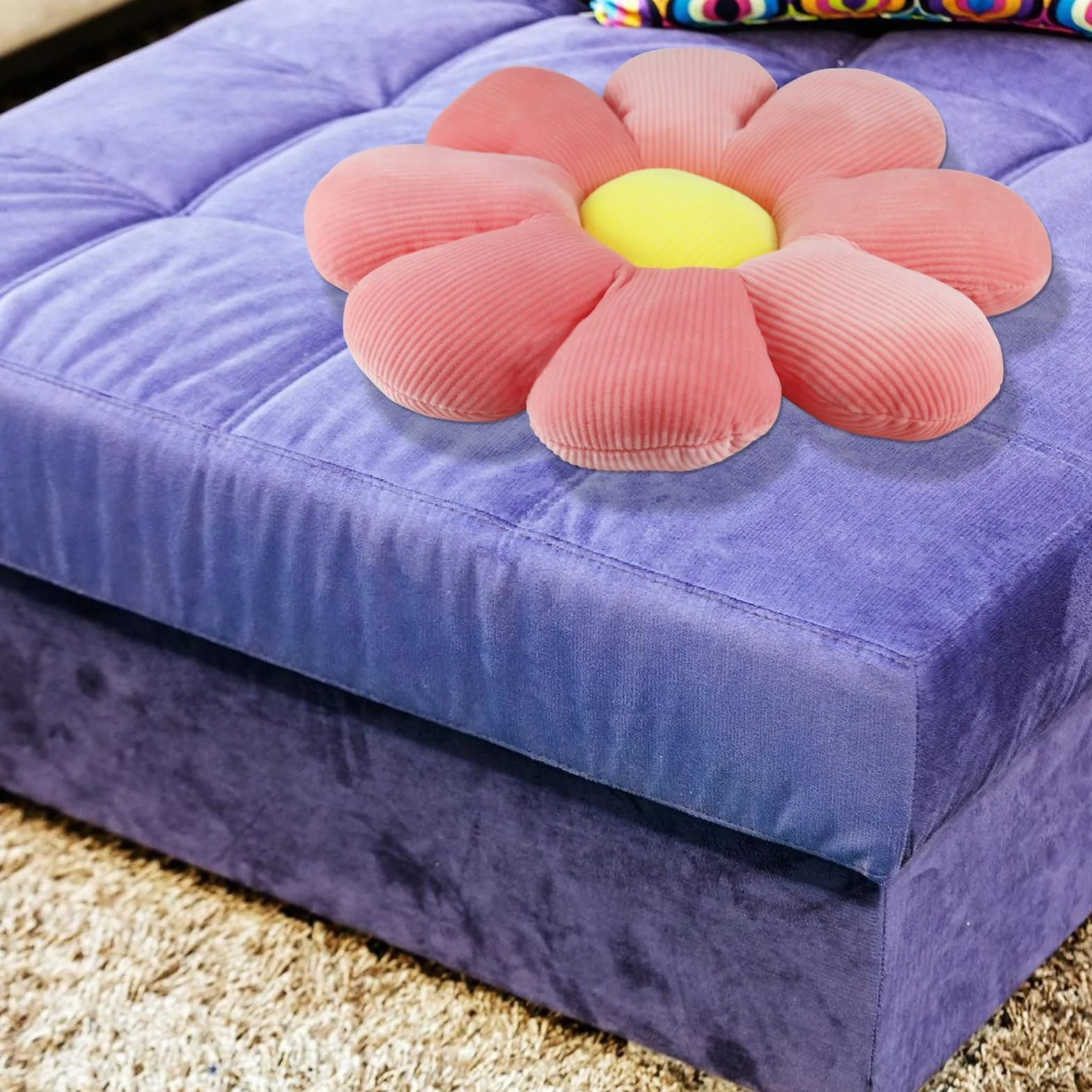 2 Pcs Cuscino Fiore, Cuscino Da Pavimento, Cuscini A Forma Di Margherita, Graziosi, Cuscino Da Pavimento, A Forma Di Fiore, Letto, Divano, Sedia