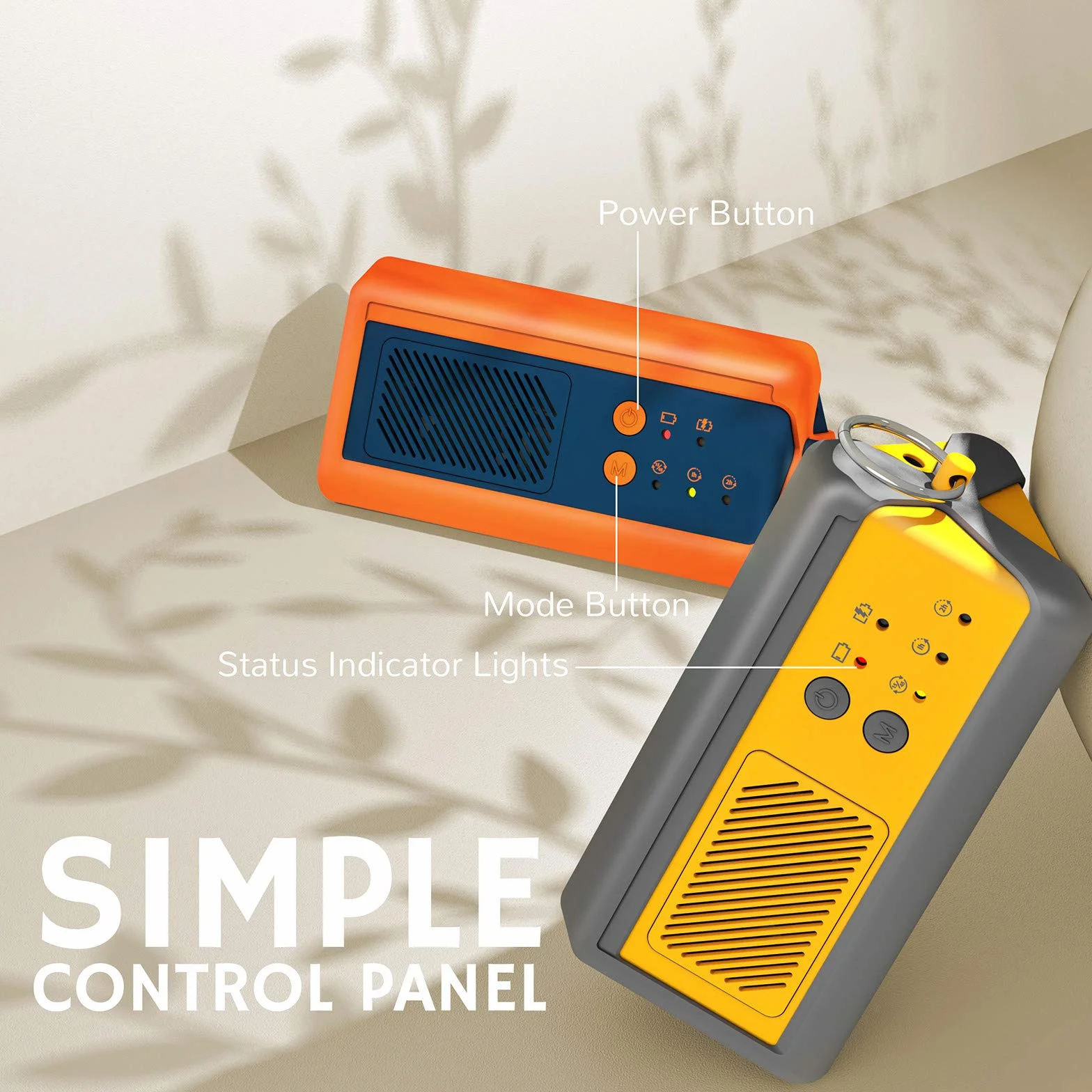 Airthereal PA1K-GO Generatore di Ozono Portatile – Eliminatore di Odori Senza Fili Alimentato a Batteria per Auto, Camera d’Hotel, Ufficio, Bagno e Altri Piccoli Spazi (Giallo/Grigio)