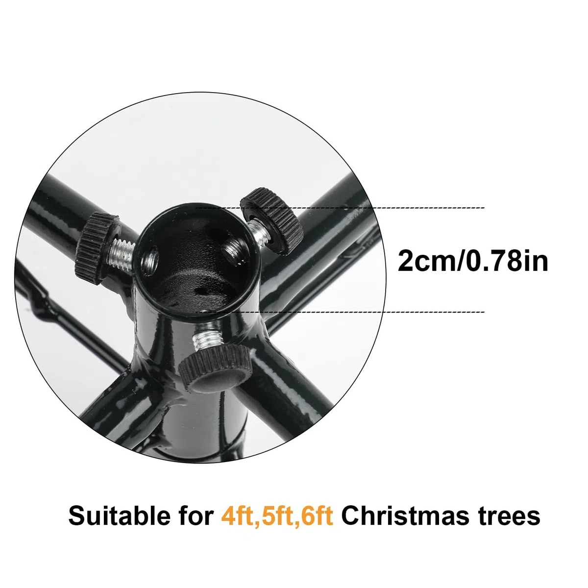 SULOLI Base per Albero di Natale,40 cm,Supporto Verde per Albero in Metallo,Foro Diametro 22mm,Supporto Gomma per Decorazioni Natalizie