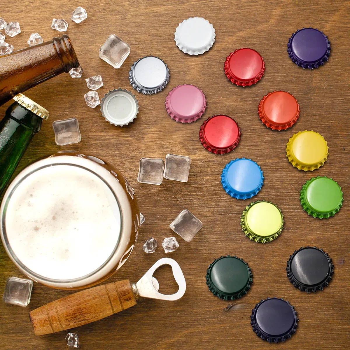 240 tappi per bottiglie di birra in metallo da 26 mm, con guarnizione in gomma, O-ring, per bottiglie di vetro fatte in casa e artigianato (15 colori)