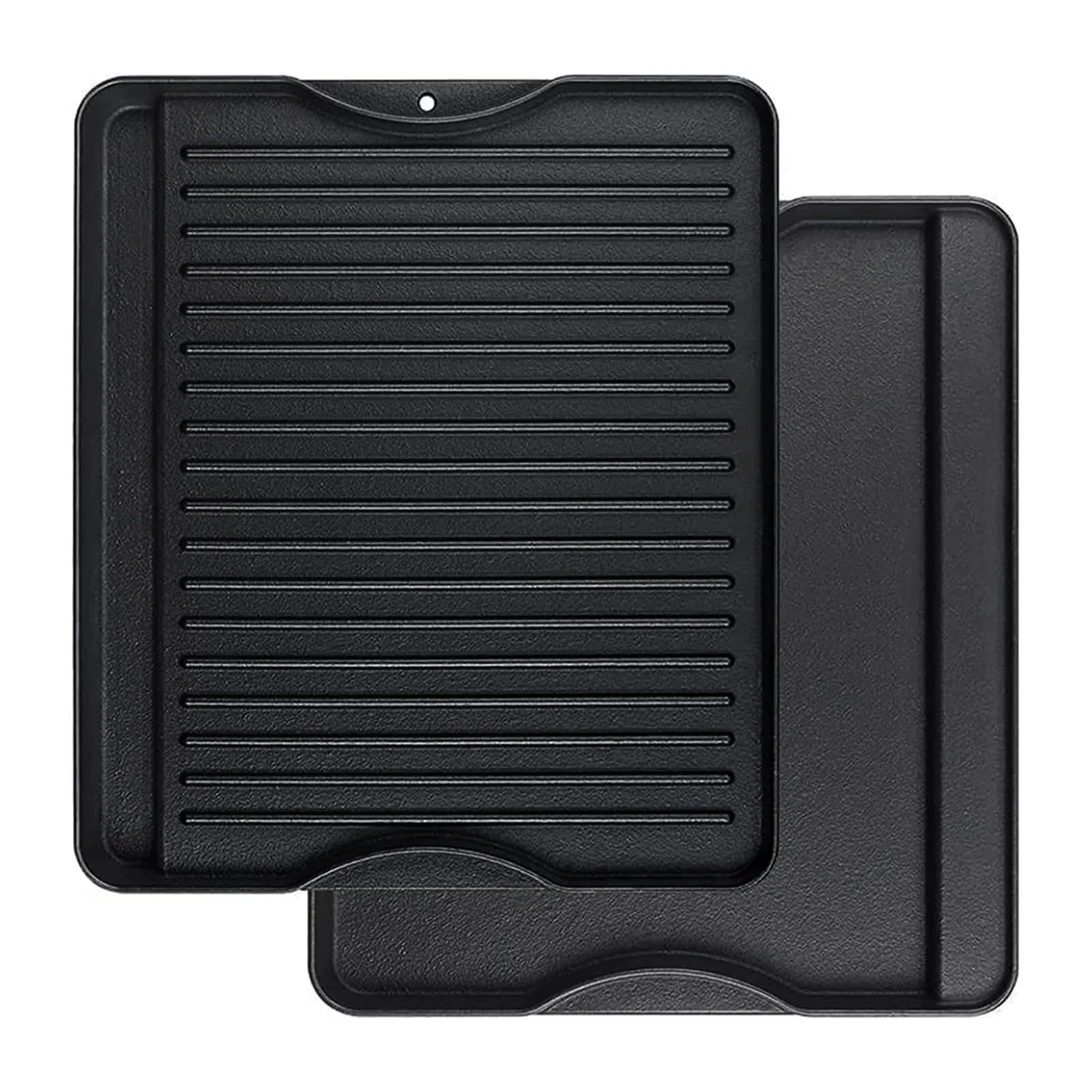 Denmay Piastra in Ghisa 34 x 40 cm Griglia di cottura reversibile e padella 2 in 1, piastra reversibile multifunzionale in ghisa per fuoco aperto, grill a gas, forno, griglia a carbone, 1 confezione