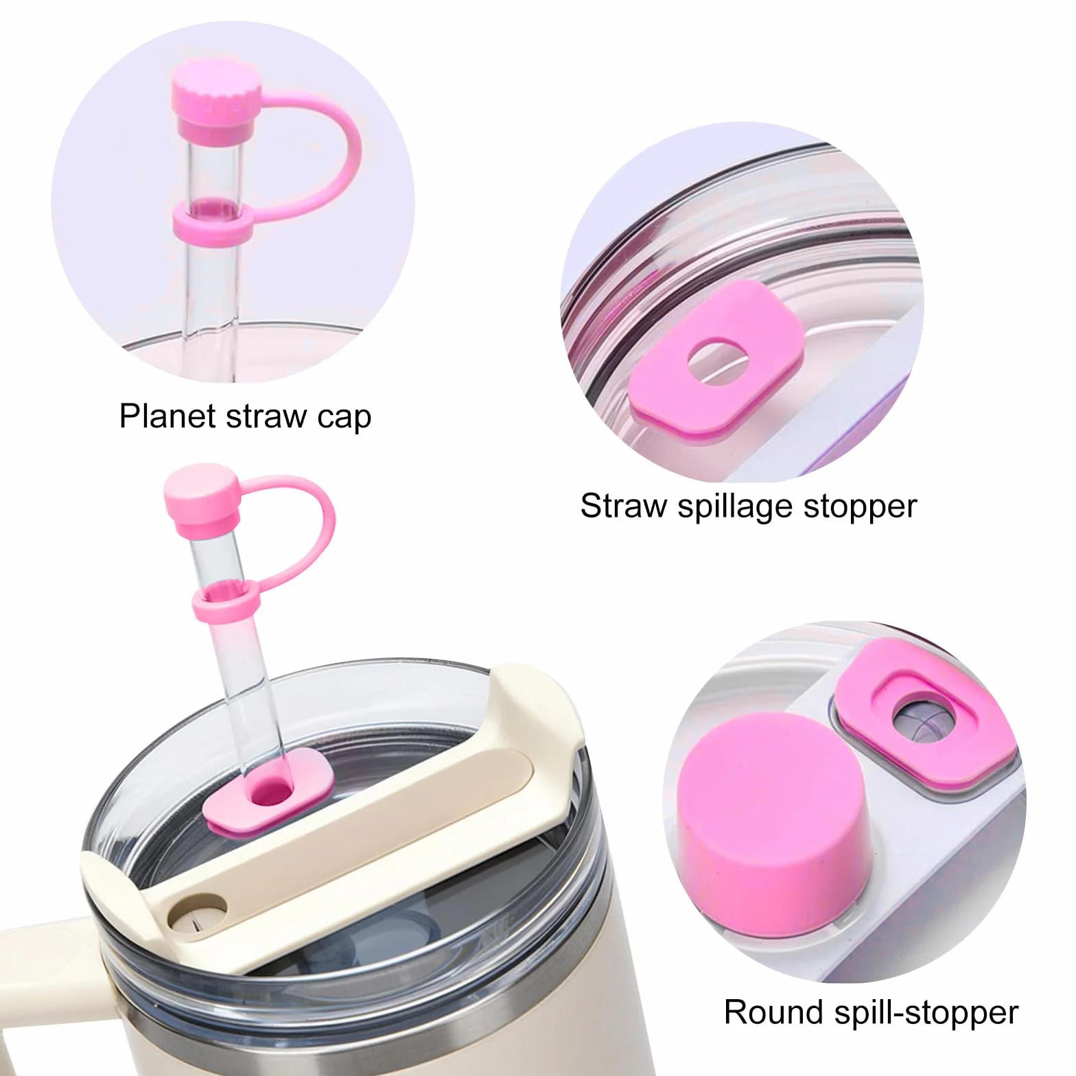 15 Pezzi Copertura per Cannuccia in Silicone, Tappo di Cannuccia a Prova di Perdite per Stanley Cup H2.0 40oz/30oz, Tappi per Cannuccia in Silicone, Set di Stanley Cup Accessori