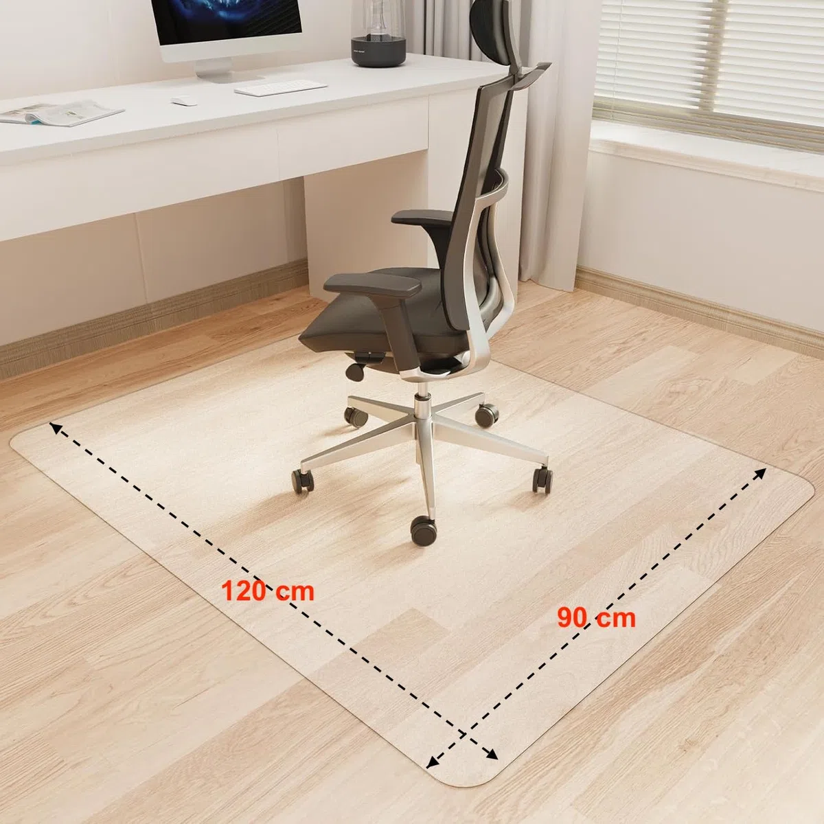 Tappeto Salvaparquet Protezione Pavimento, Tappeto Sedia Ufficio Antigraffio, Tappetino Protettivo SemiTrasparente Satinato Resistente per Pavimenti Duri, BPA FREE NON RICICLATO 120x90 1 Pezzo(1)