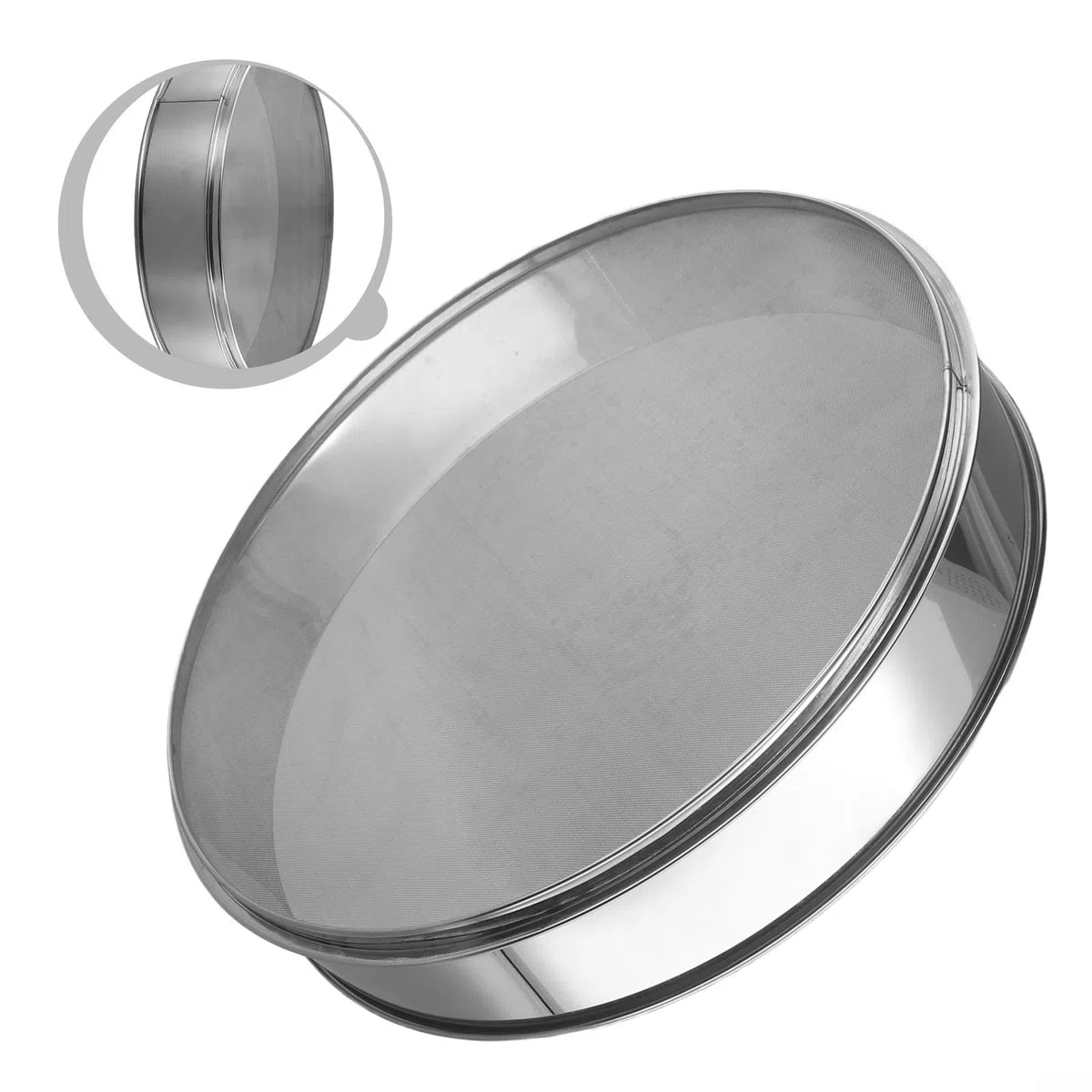 Setaccio per farina, 40 cm, in acciaio inox di alta qualità, setaccio per farina da cucina, setaccio a maglia fine per una facile separazione