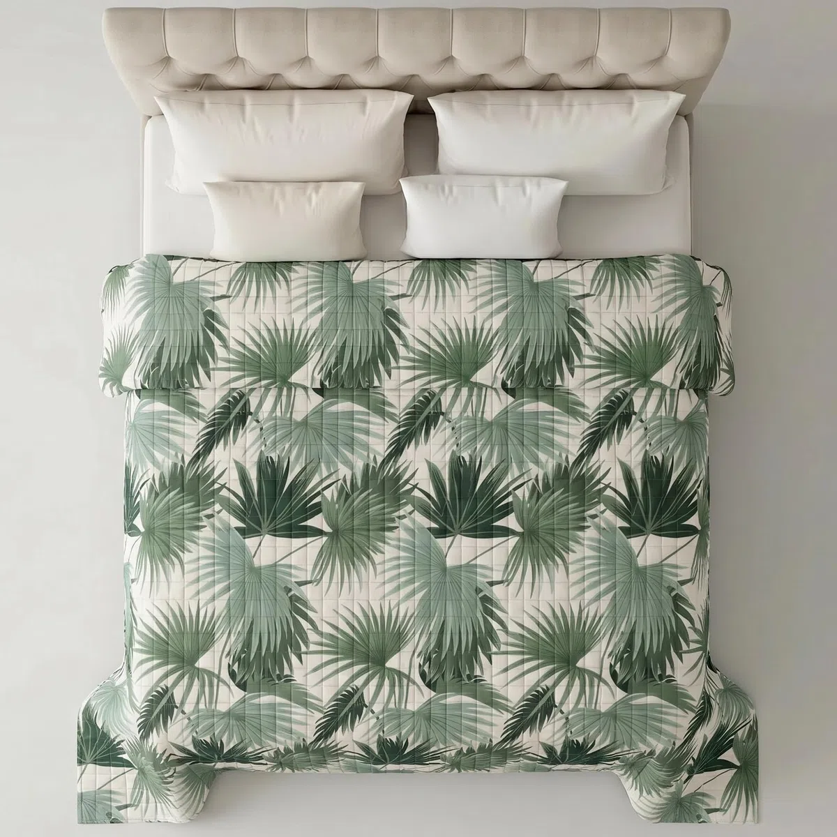 Riad Arredo Copriletto Trapuntato Matrimoniale Estivo Primaverile 260x260 cm – Trapuntino Leggero in Morbida Microfibra Traspirante Mano Delicata – Tropical