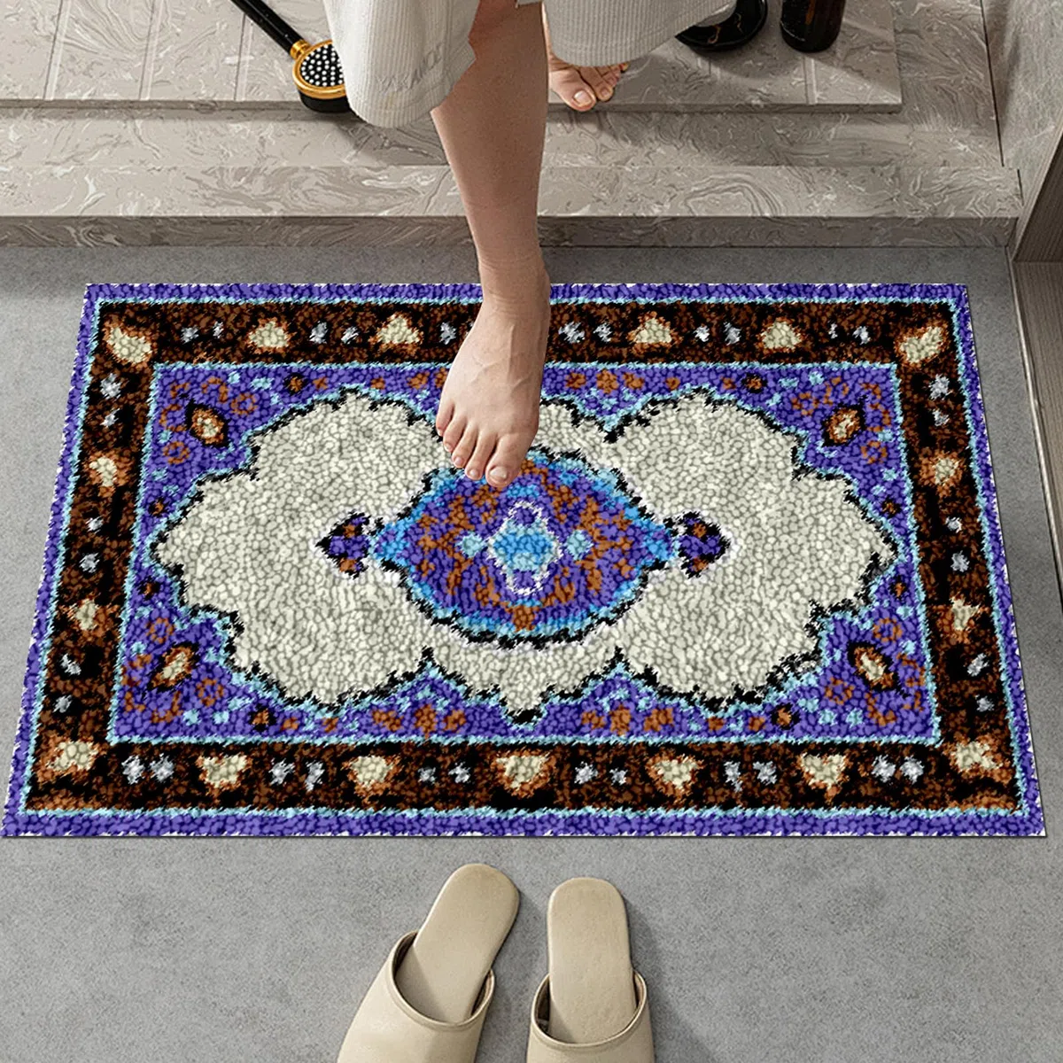 Tappeto per Uncinetto Latch Hook rug Kit per Adulti per lavori Fai da Te Kit Gancio di Chiusura Tappeto 69 x102 cm Kit Gancio di Chiusura Tappeto