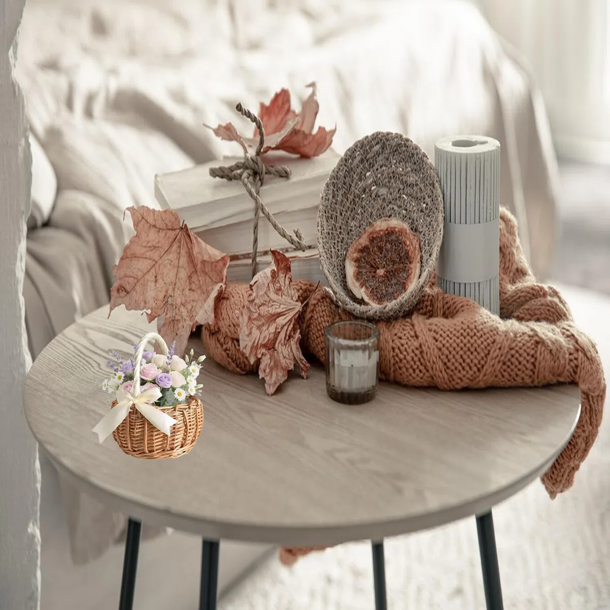Cesti Intrecciati Con Nastro, Cestini Per Matrimoni Decorazione In Stile Country, Cesto Da Matrimonio In Paglia, Cesti Intrecciati Con Nastro, Adatto Per Matrimoni e Feste (Bianco)