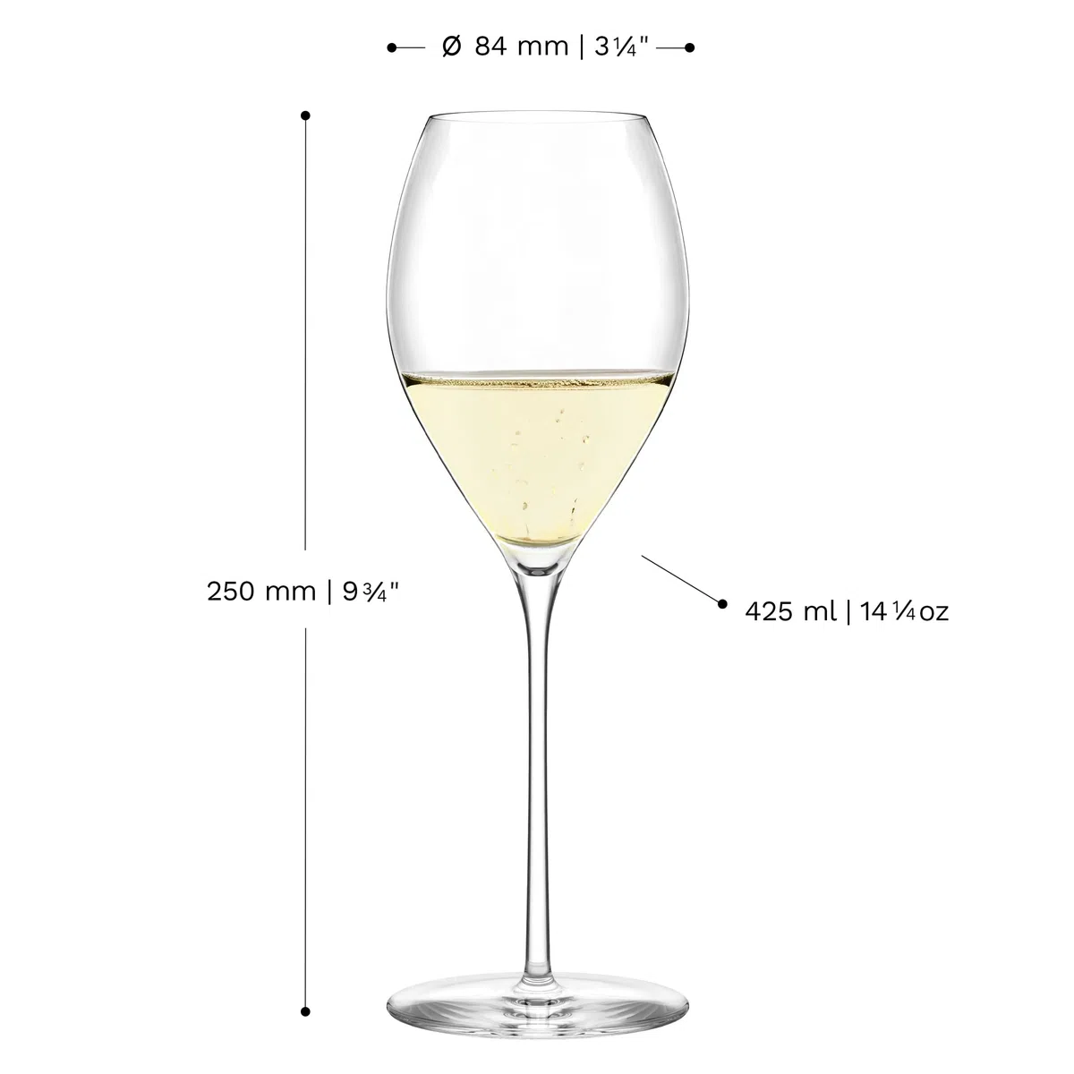 Stölzle Lausitz Bicchieri da Champagne Fino Set di 2, 425 ml – Calici Eleganti per Spumante, Prosecco & Champagne – Bicchieri in Cristallo – Lavabili in Lavastoviglie & Resistenti, Made in Germany