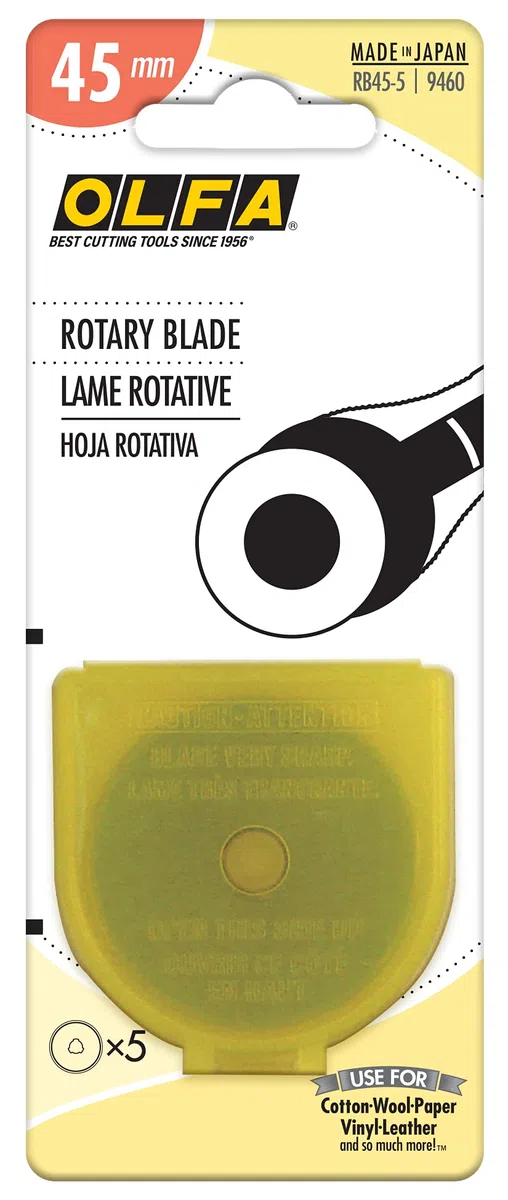 Olfa-Lama Rotante di Ricambio, 45 mm, Confezione da 5