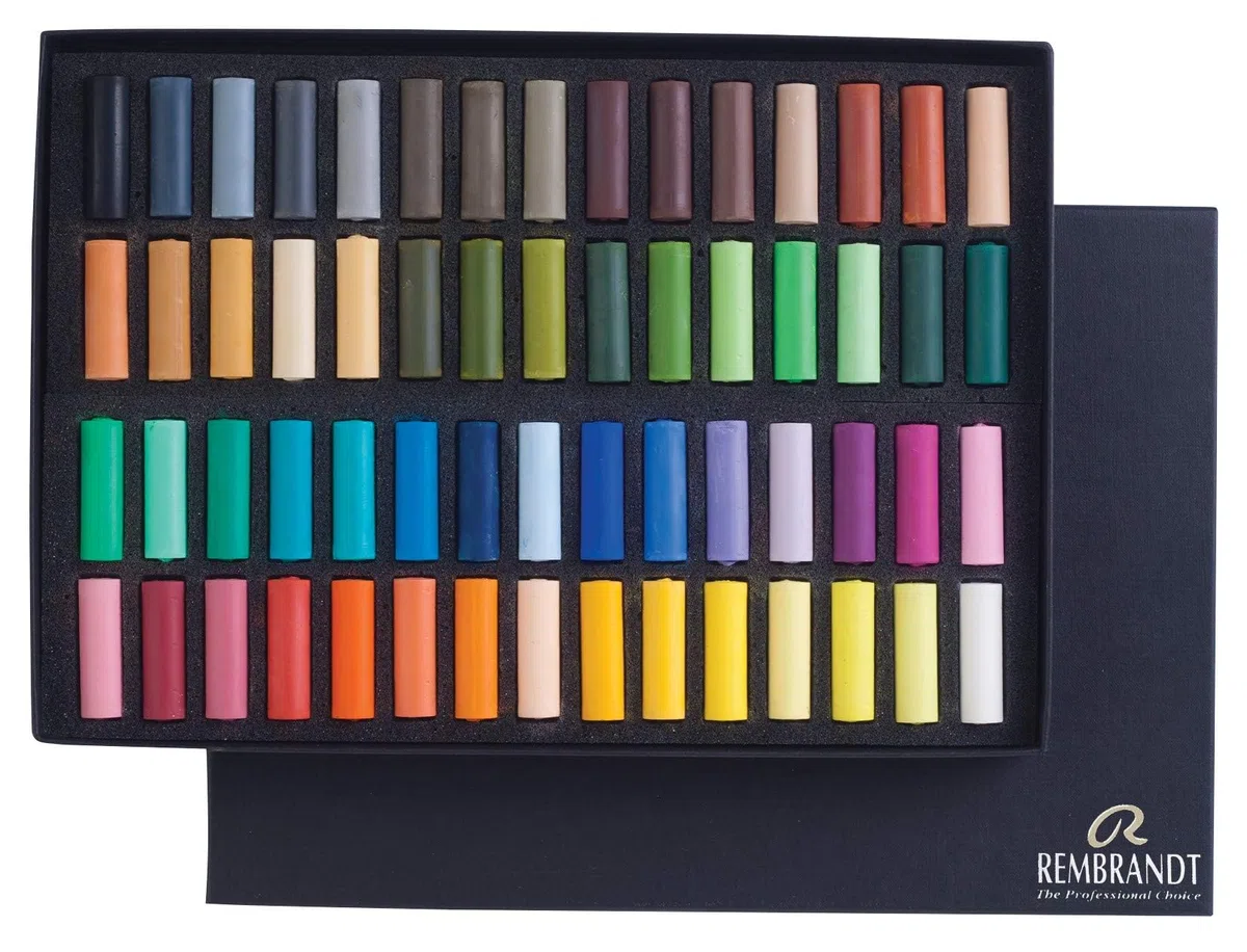 Rembrandt Set professionale di pastelli morbidi Selezione generale di colori Deluxe | 60 pastelli medi
