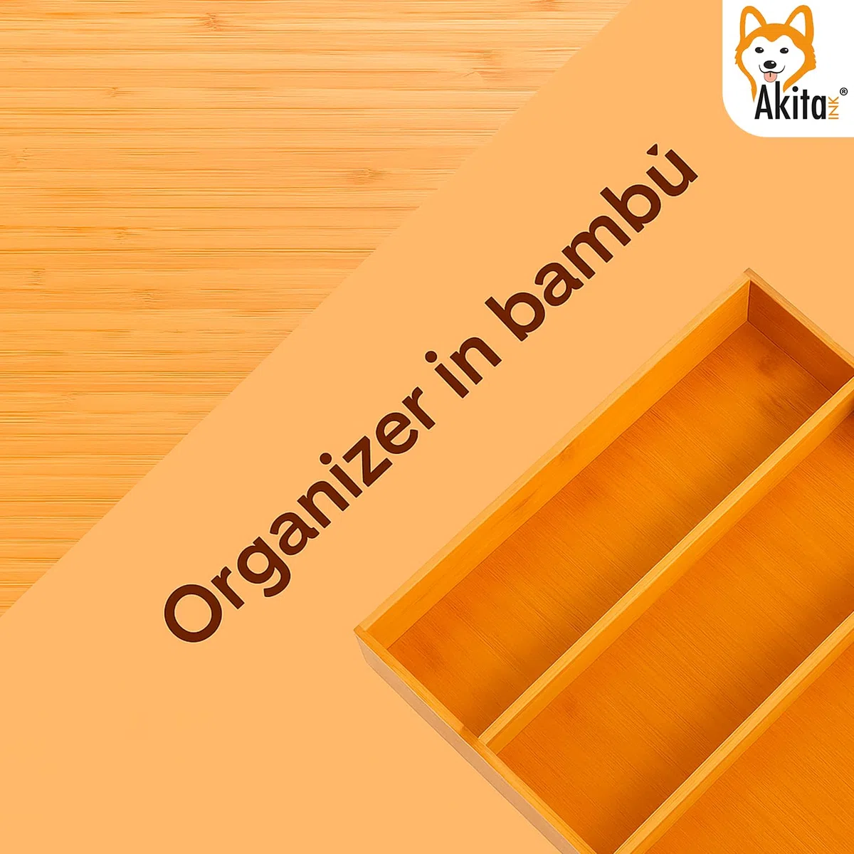 AKITAInk Porta Cialde in Bambù con Cassetto a 4 Scomparti e Piano in Vetro - Organizer per Capsule, Caffè e Tisane - Perfetto per Angolo Caffè Moderno in Cucina e Ufficio