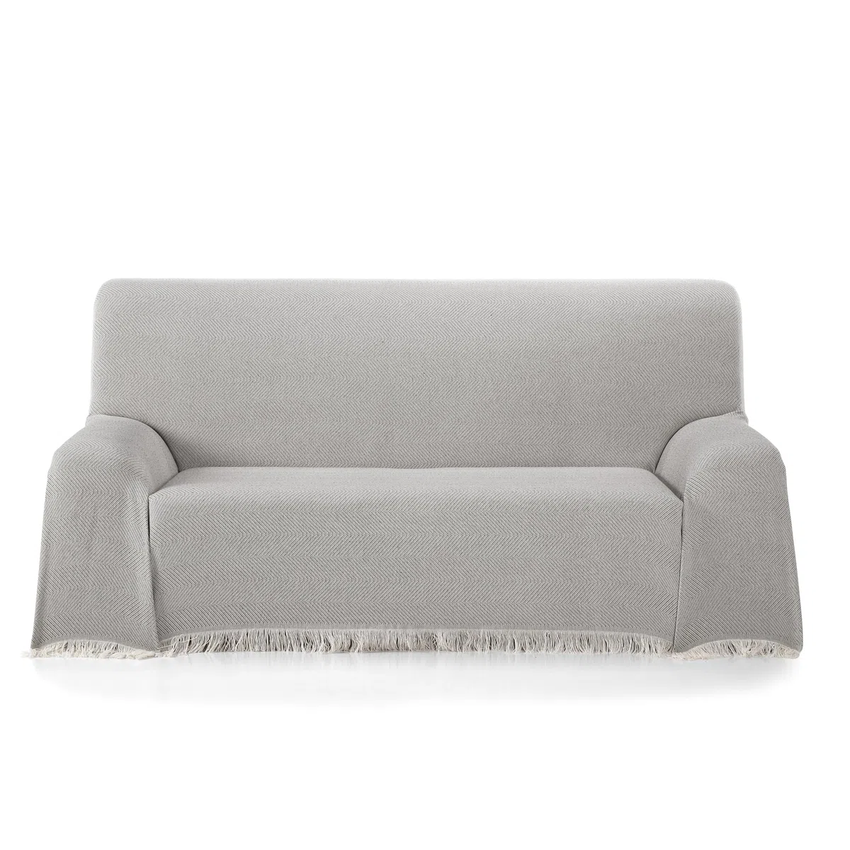 Martina Home Foulard, Tela, Ecru/Grigio, 230x260 cm