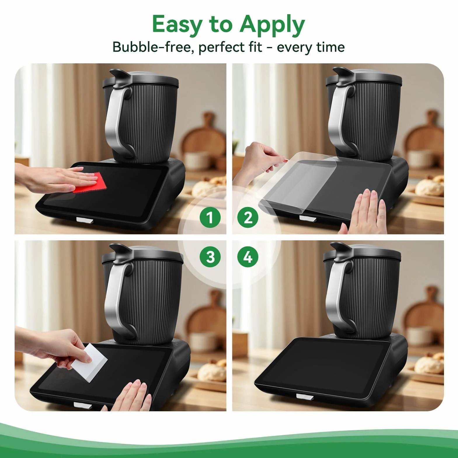 2 Pezzi Pellicola Prottetiva per Vorwerk Bimby TM7, Vetro Temperato 9H, Ultra Trasparente Pellicole Protettiva per Display TM7, Anti-Graffio, Anti-Impronta, Kit di Installazione Facile Incluso