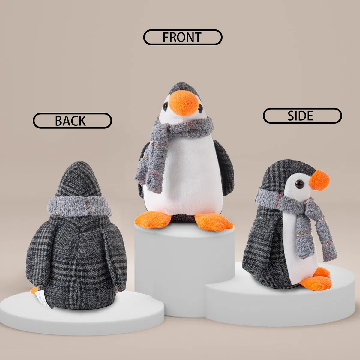 Marwood - Fermaporta carino per casa e ufficio, pinguino, zavorrato, per interni, in tessuto, animale imbottito, decorativo, per pavimento