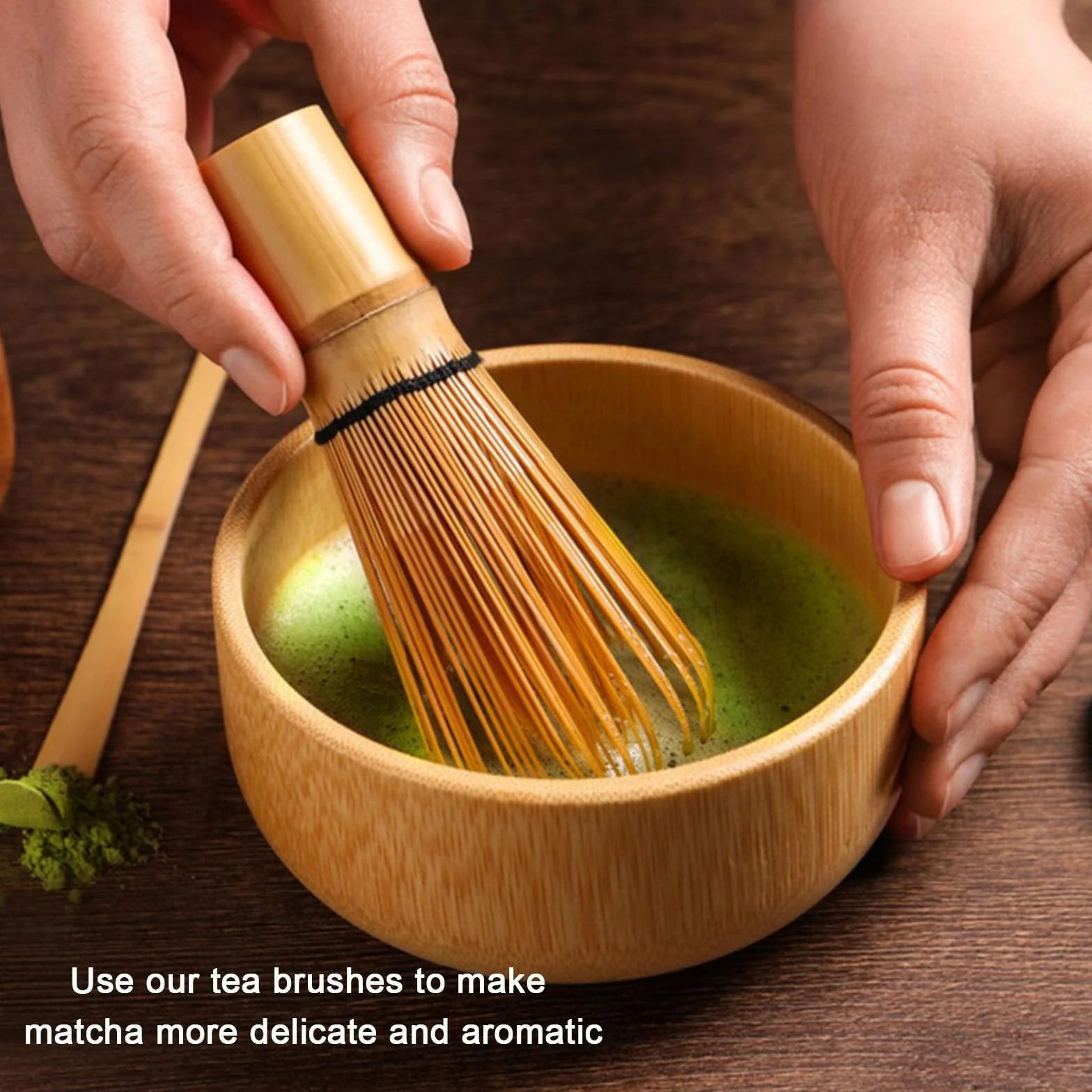 VMUTGA MA-01 Accessorio per Cerimonia del Matcha Giapponese, Frusta al Matcha (Chasen), Frusta in Bambù Naturale Chasen Tradizionale a 100 Bastoncini Matcha