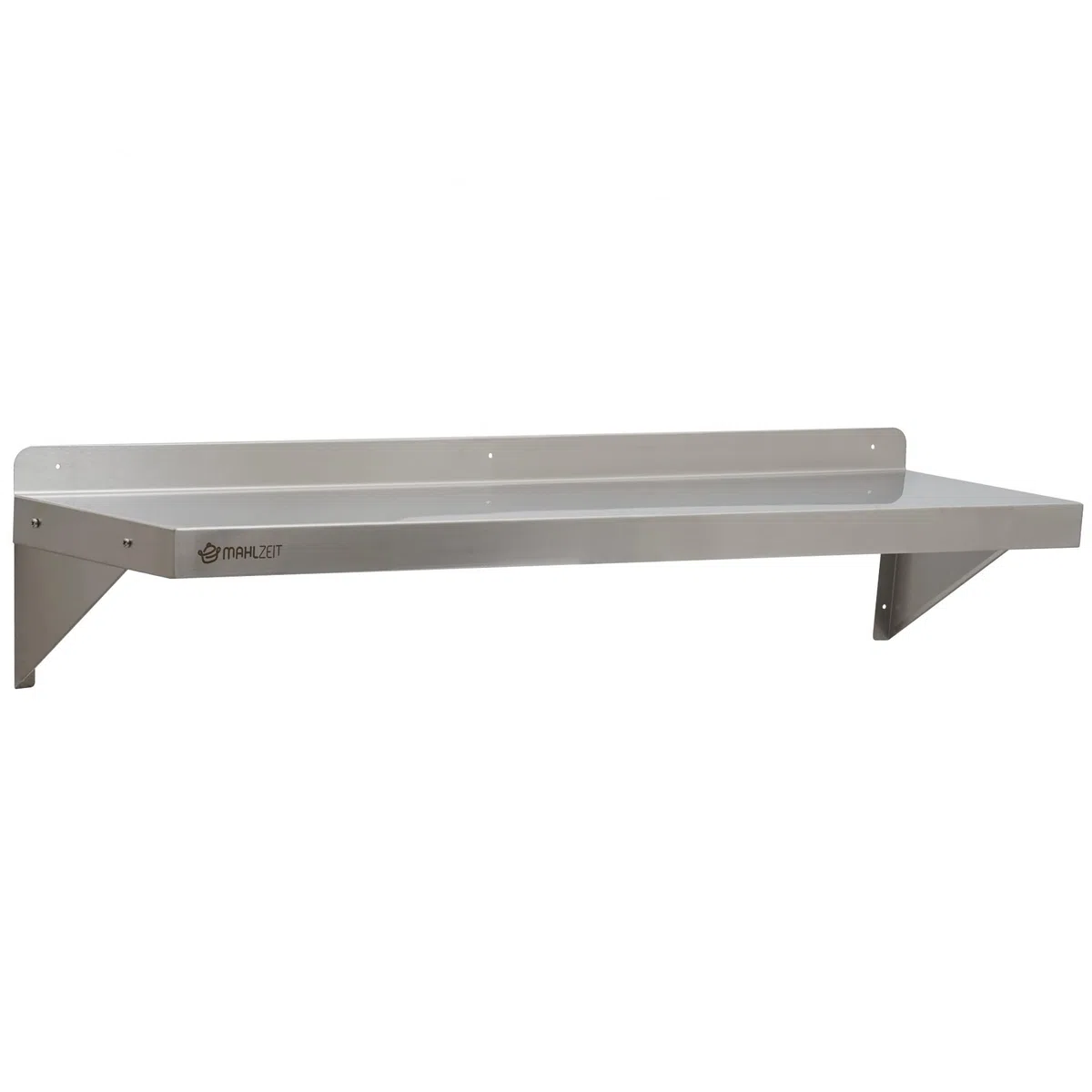 Mahlzeit Mensola da parete in acciaio inox | 120 x 30 cm | 1 ripiano che può sopportare 50 kg | Resistente alla corrosione, facile pulizia | Mensola da cucina Mensola sospesa Mensola da parete Ripiano