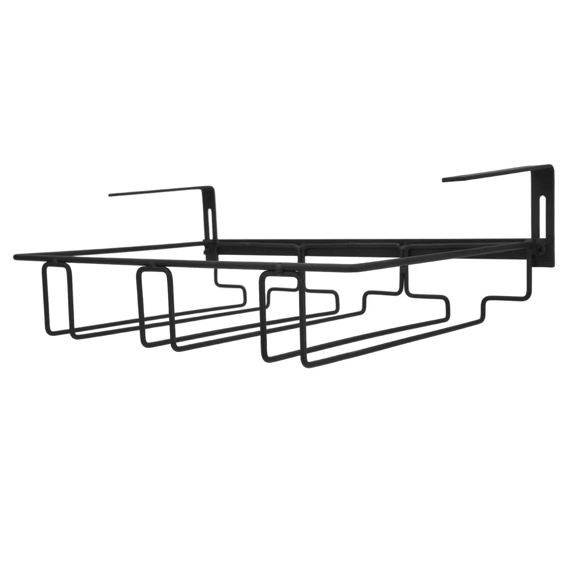 Wakects Porta Bicchieri Sospeso Portabicchieri da Parete in Metallo con 3 Binari Supporto per Calice Salvaspazio per Bar Armadietto Design Moderno 35 X 22,5 Cm